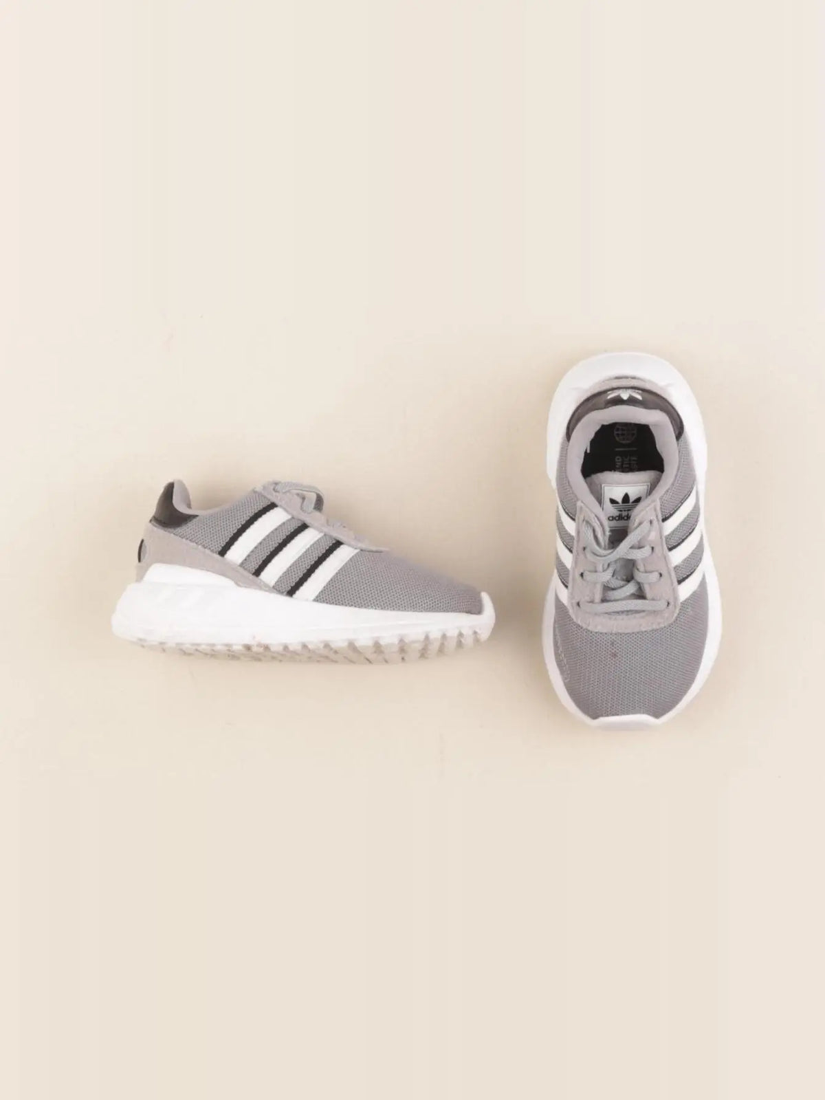 Adidas - tennis à scratch/ lacets gris - pointure 24