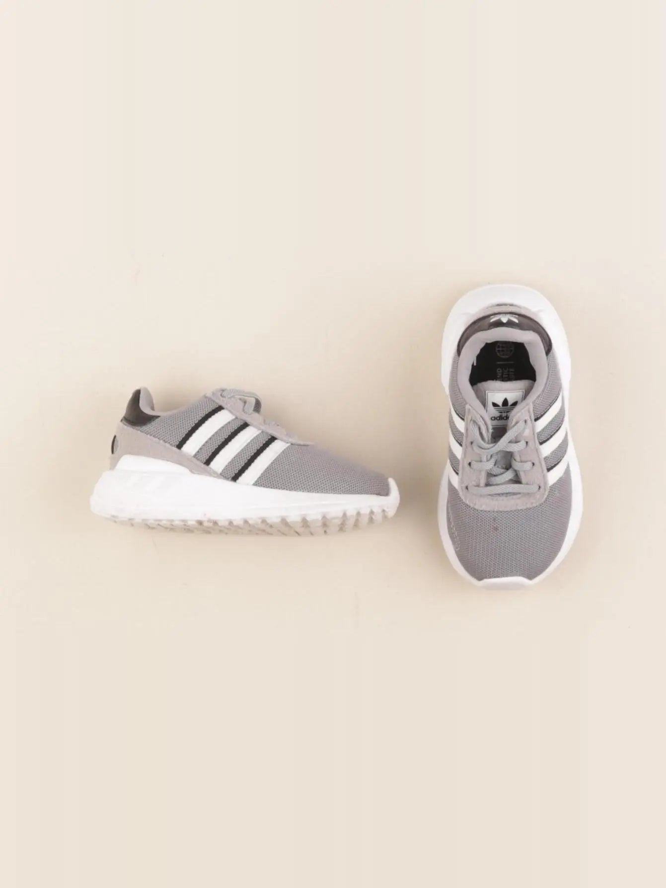 Adidas - tennis à scratch/ lacets gris - pointure 24