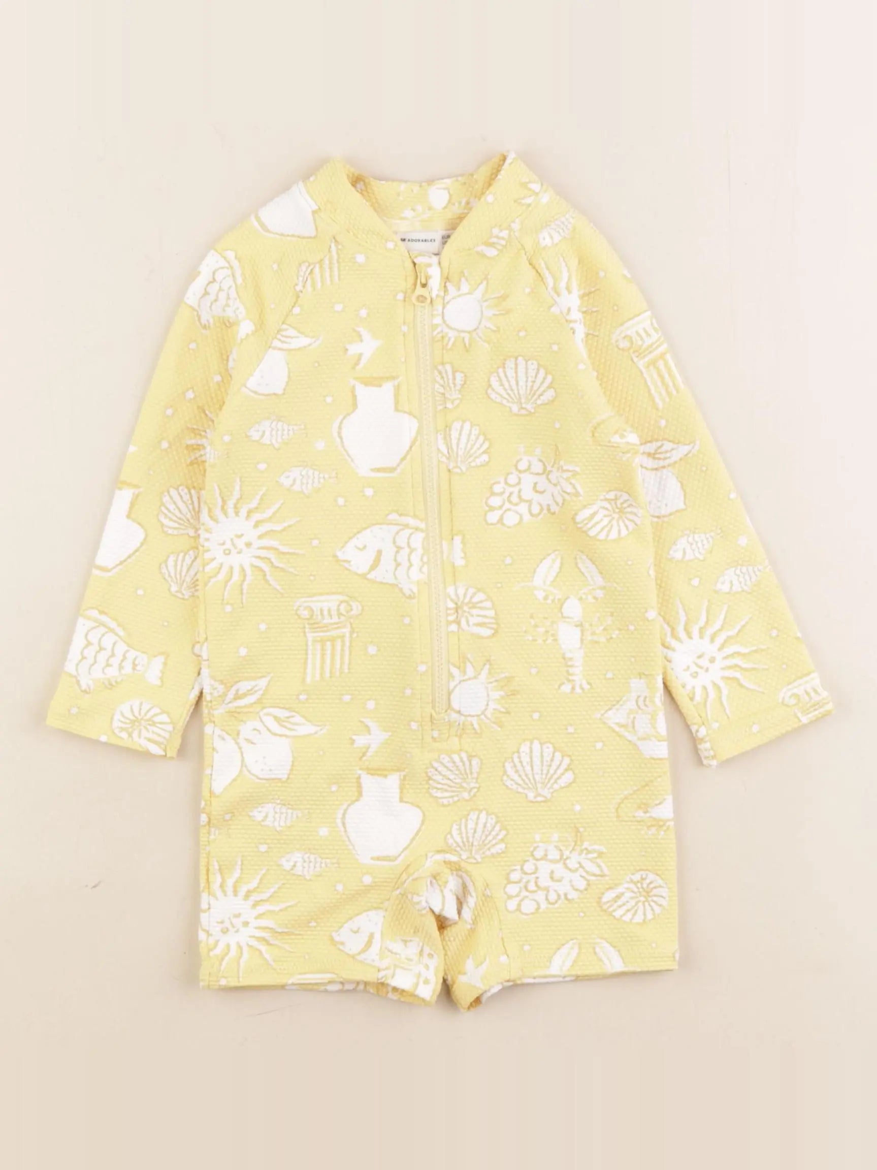 H&M - combi de bain jaune - 6/9 mois