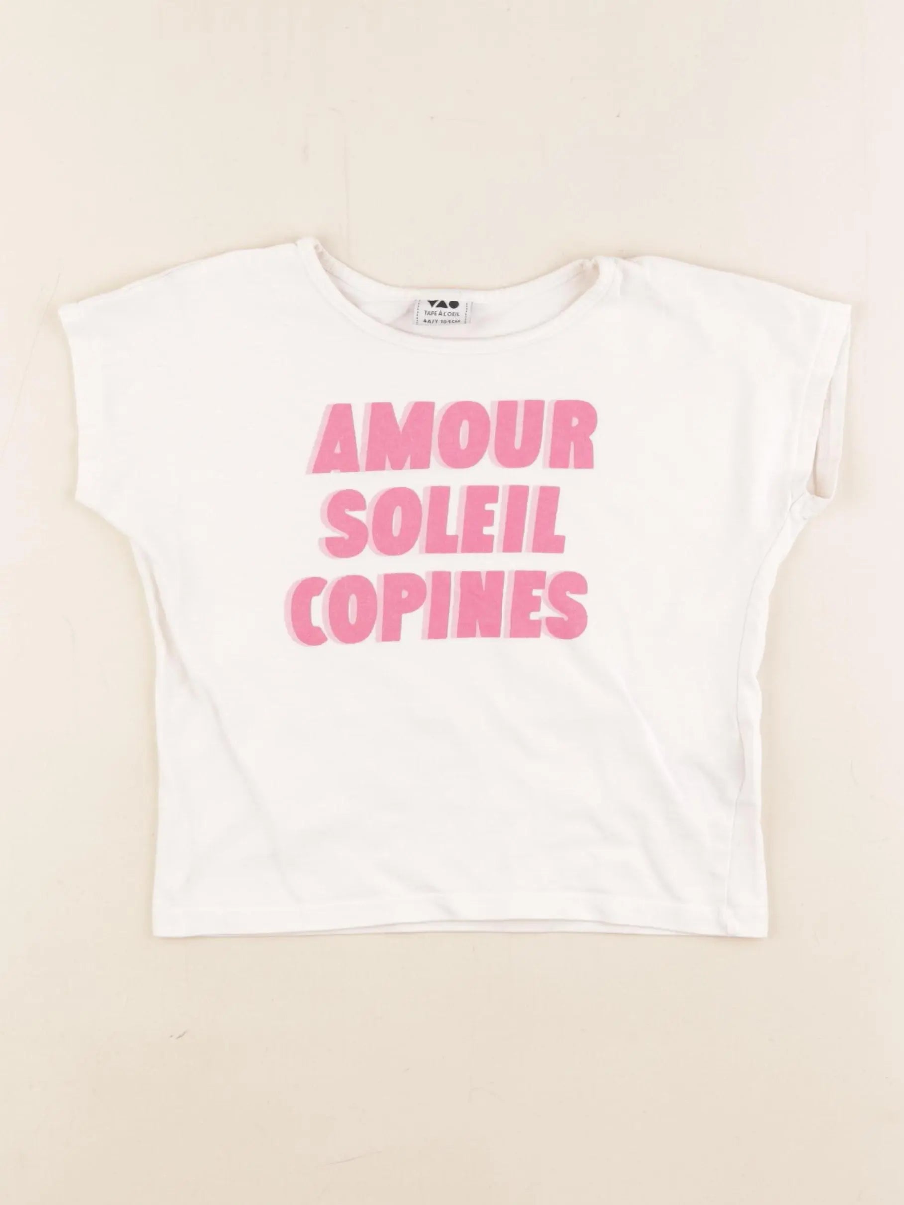 Tape à l'oeil - tee-shirt blanc, rose - 4 ans