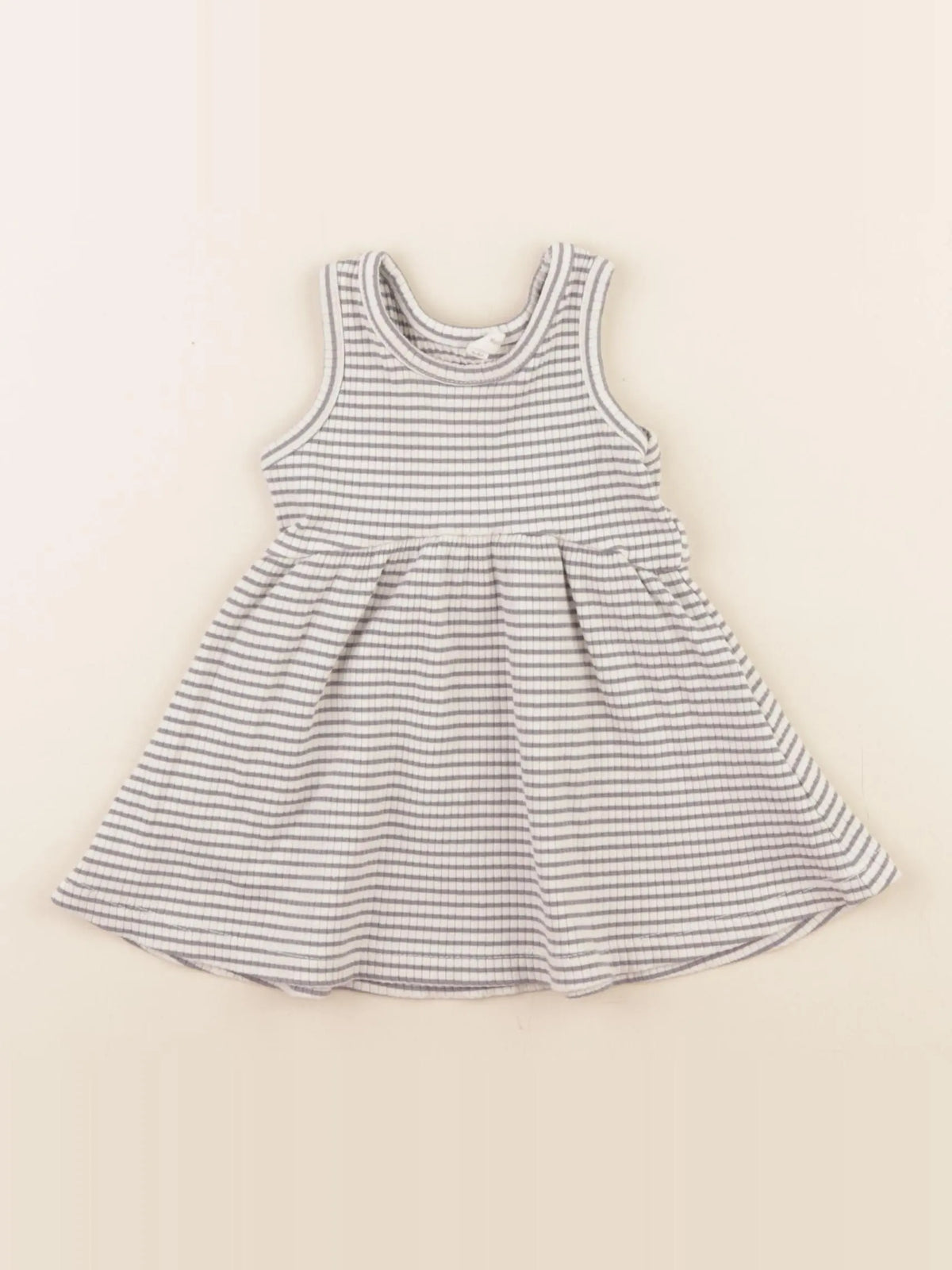 Quincy Mae - robe blanc, gris - 3/6 mois