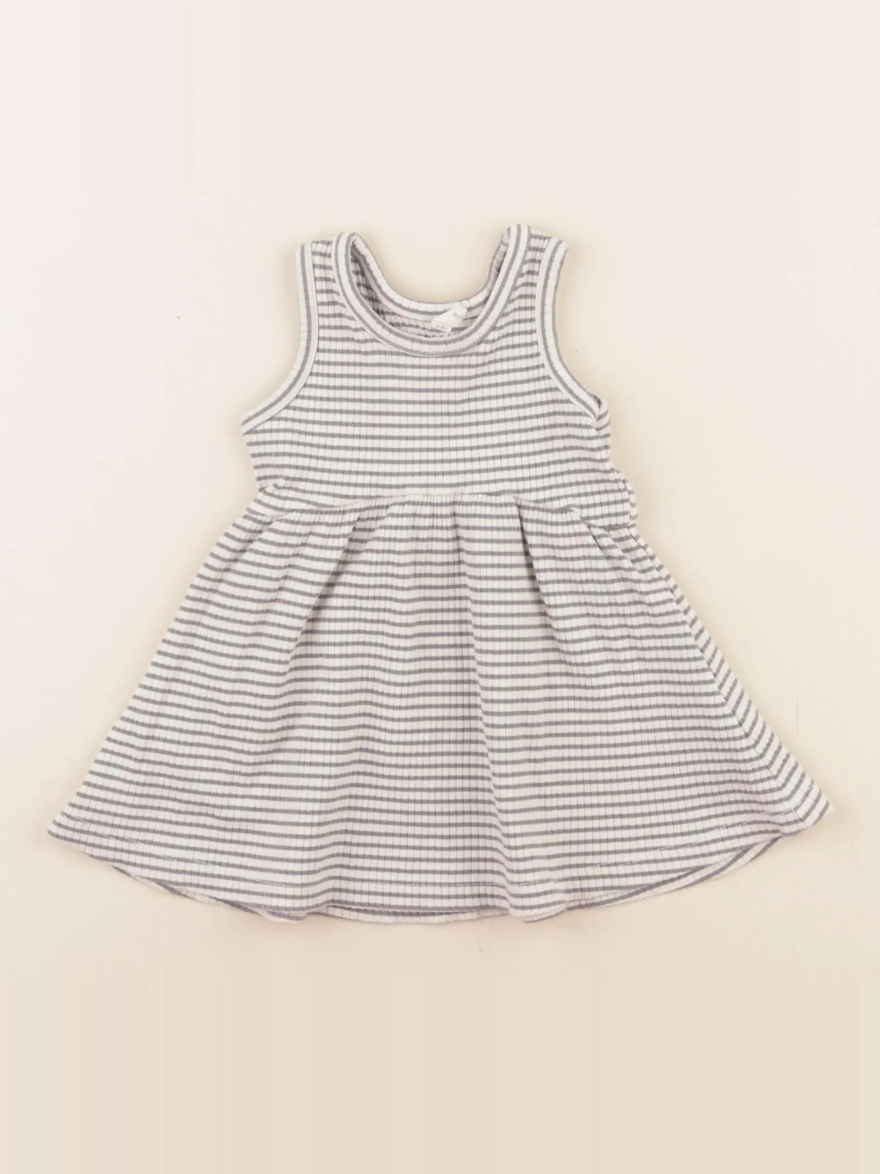 Quincy Mae - robe blanc, gris - 3/6 mois