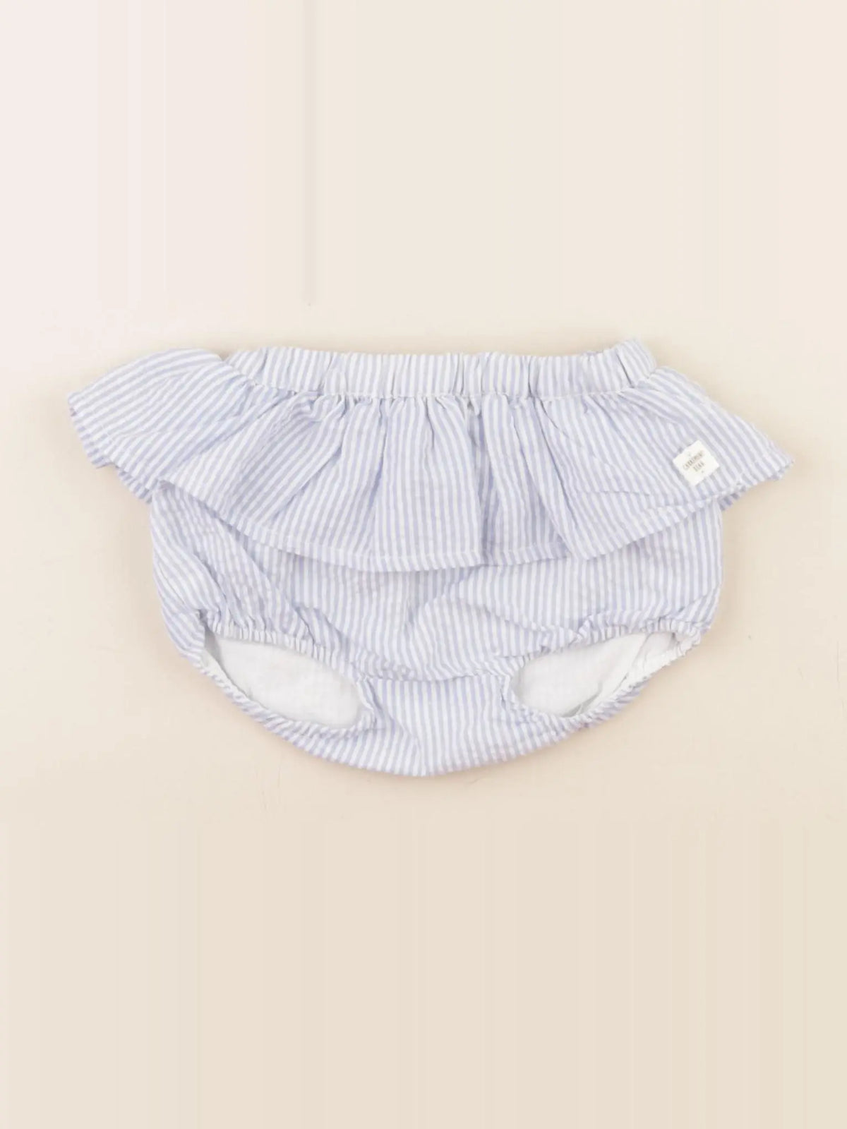 Carrément Beau - bloomer bleu, blanc - 6 mois