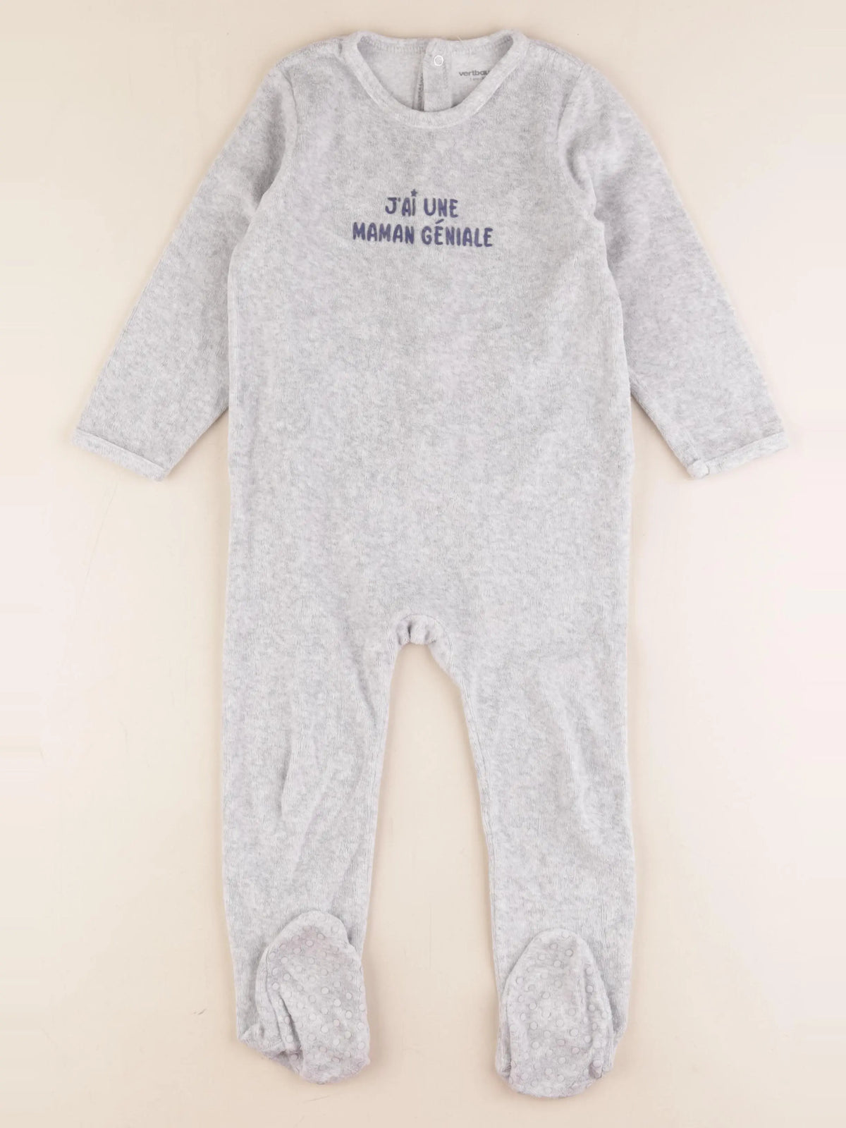Vertbaudet - pyjama velours gris - 3 ans