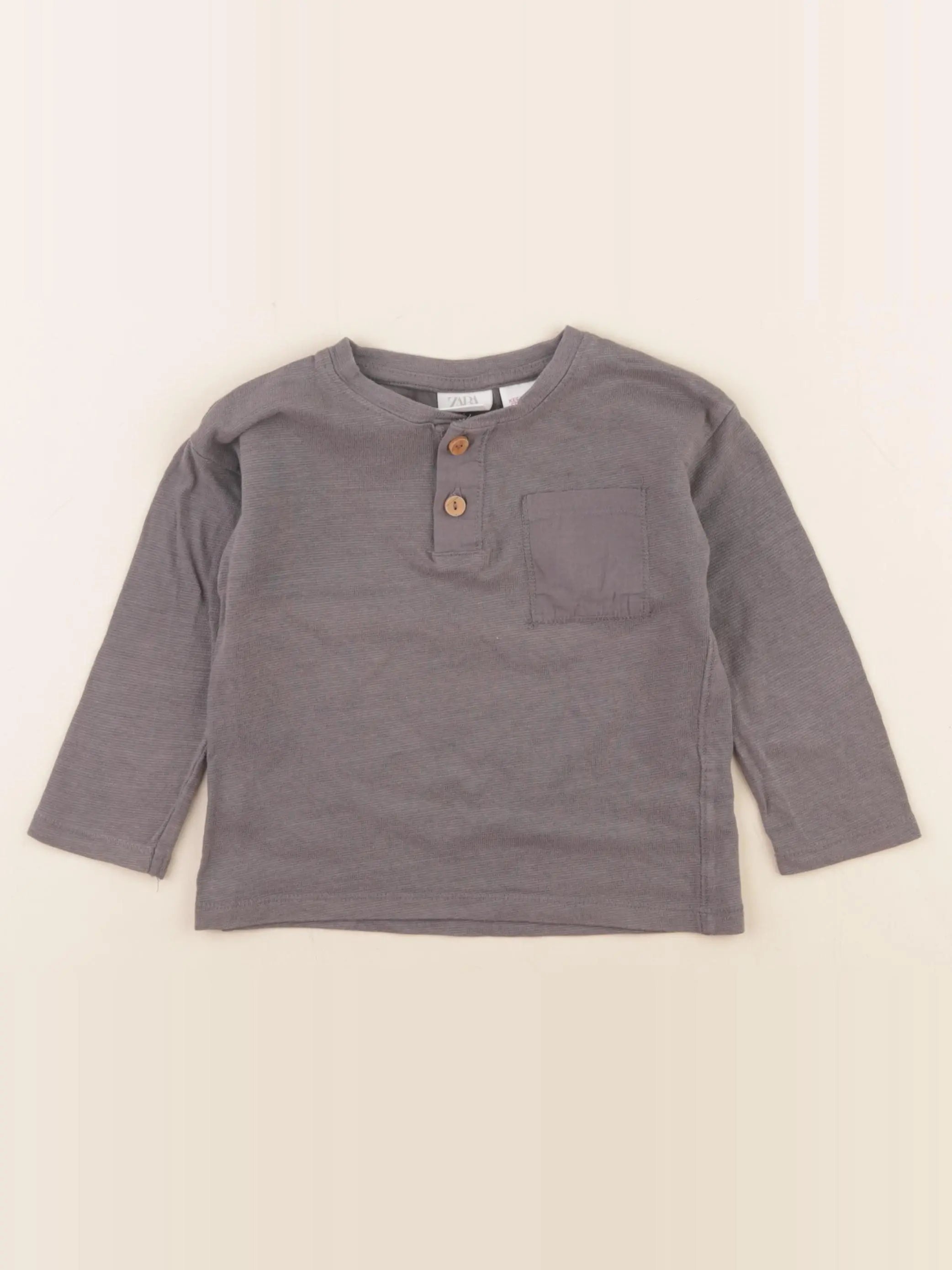 Zara - tee-shirt gris - 12/18 mois