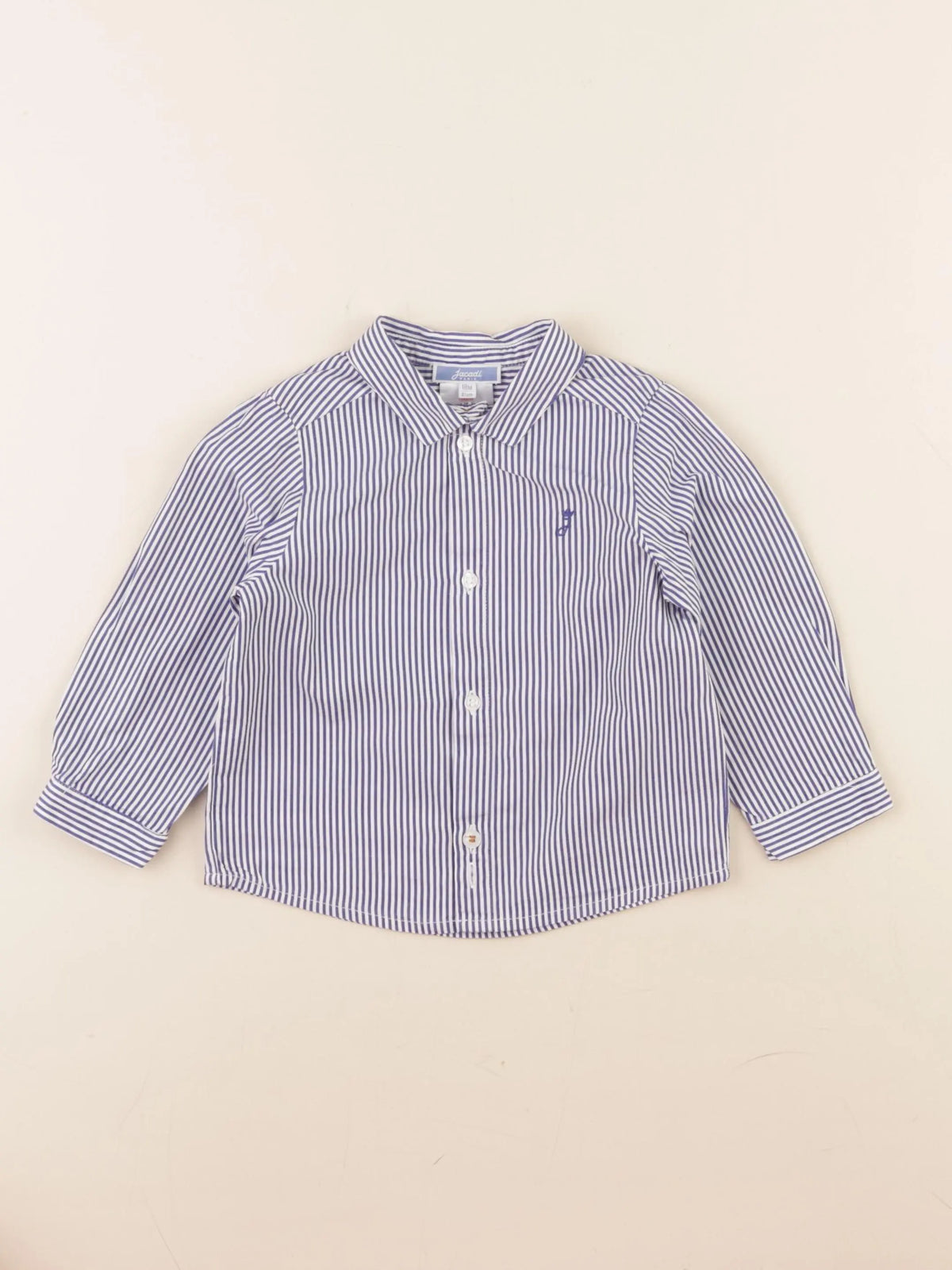 Jacadi - chemise blanc, bleu - 18 mois