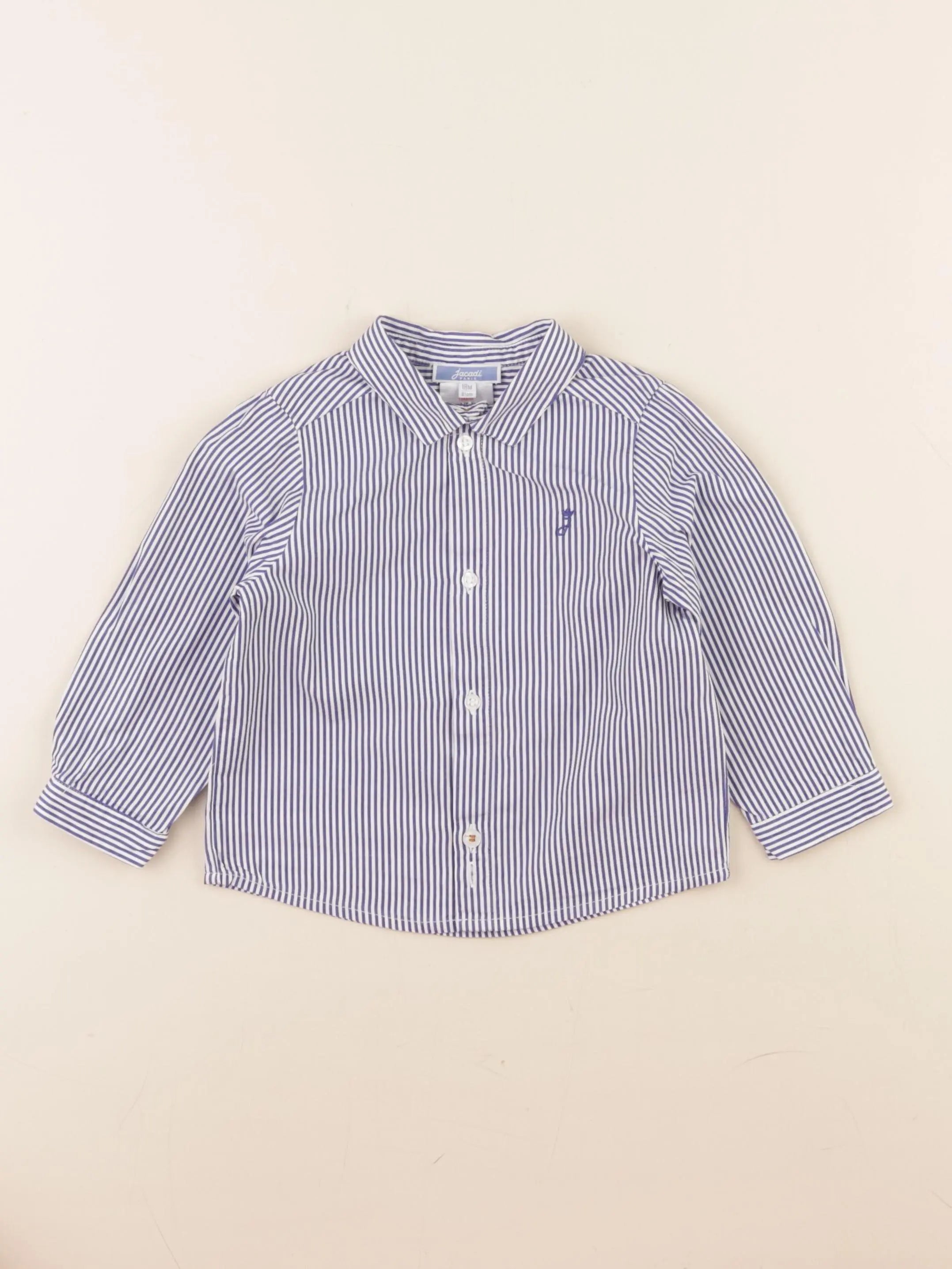 Jacadi - chemise blanc, bleu - 18 mois