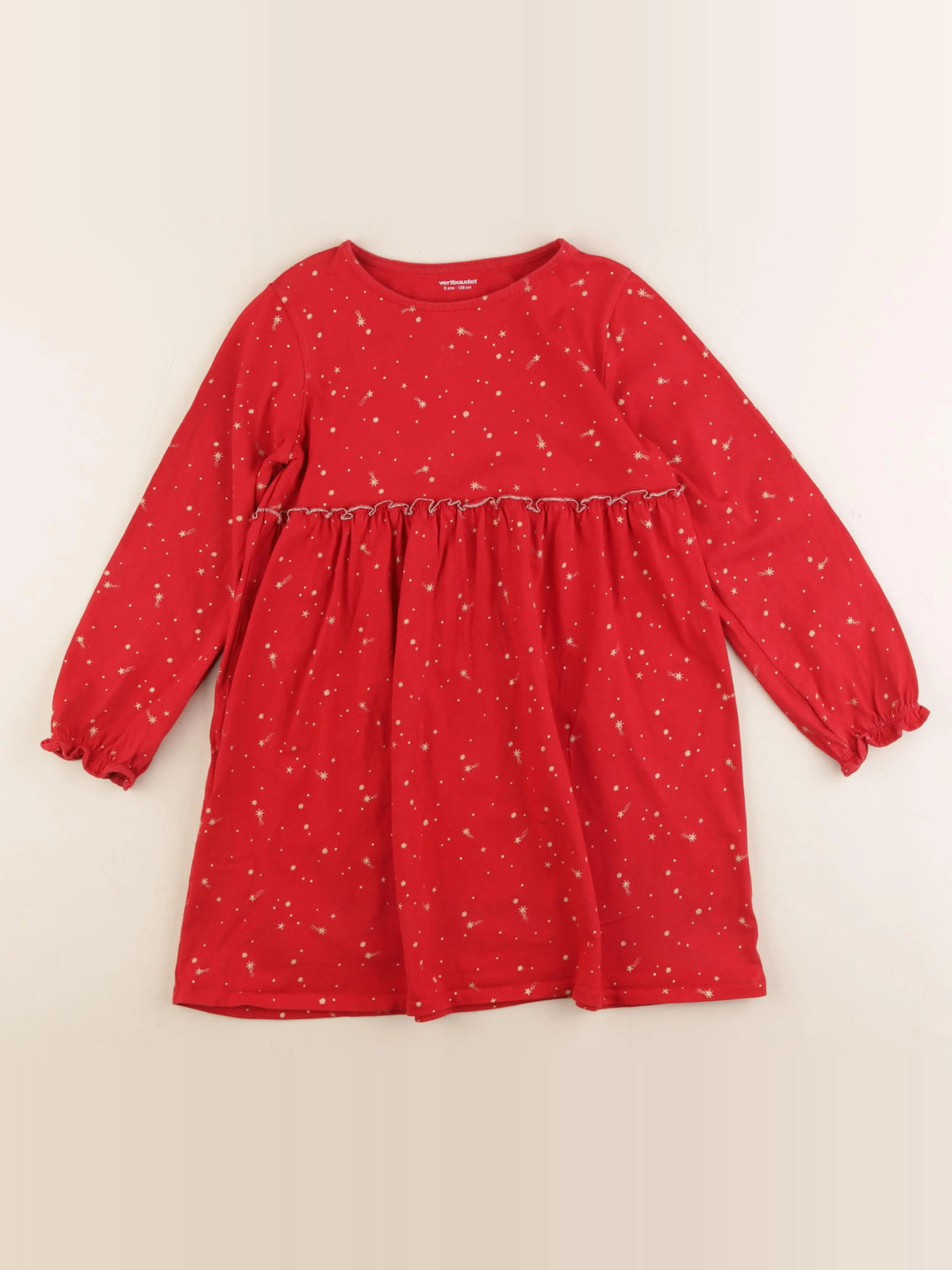 Vertbaudet - robe rouge - 8 ans