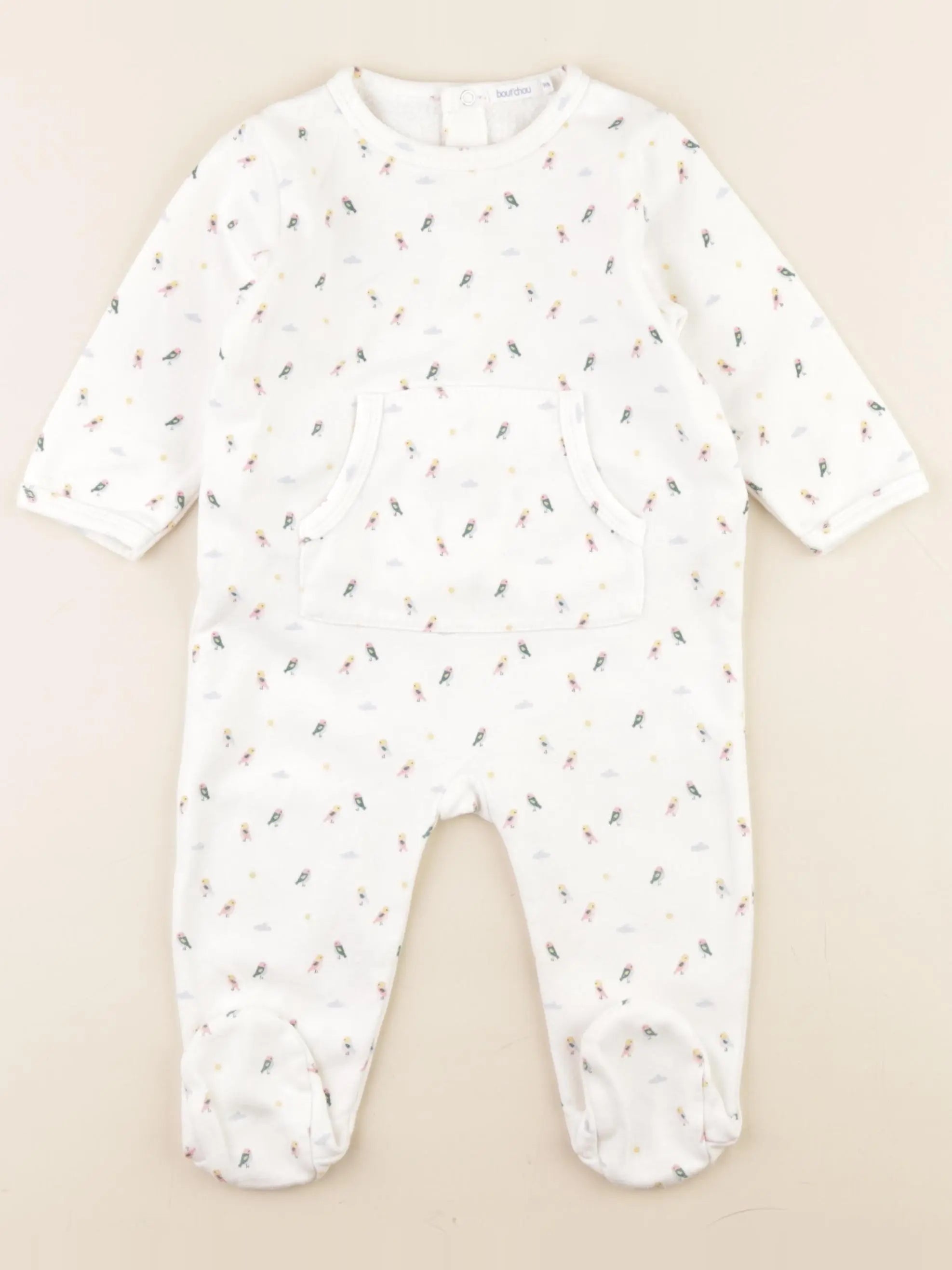 Boutchou - pyjama coton blanc - 9 mois