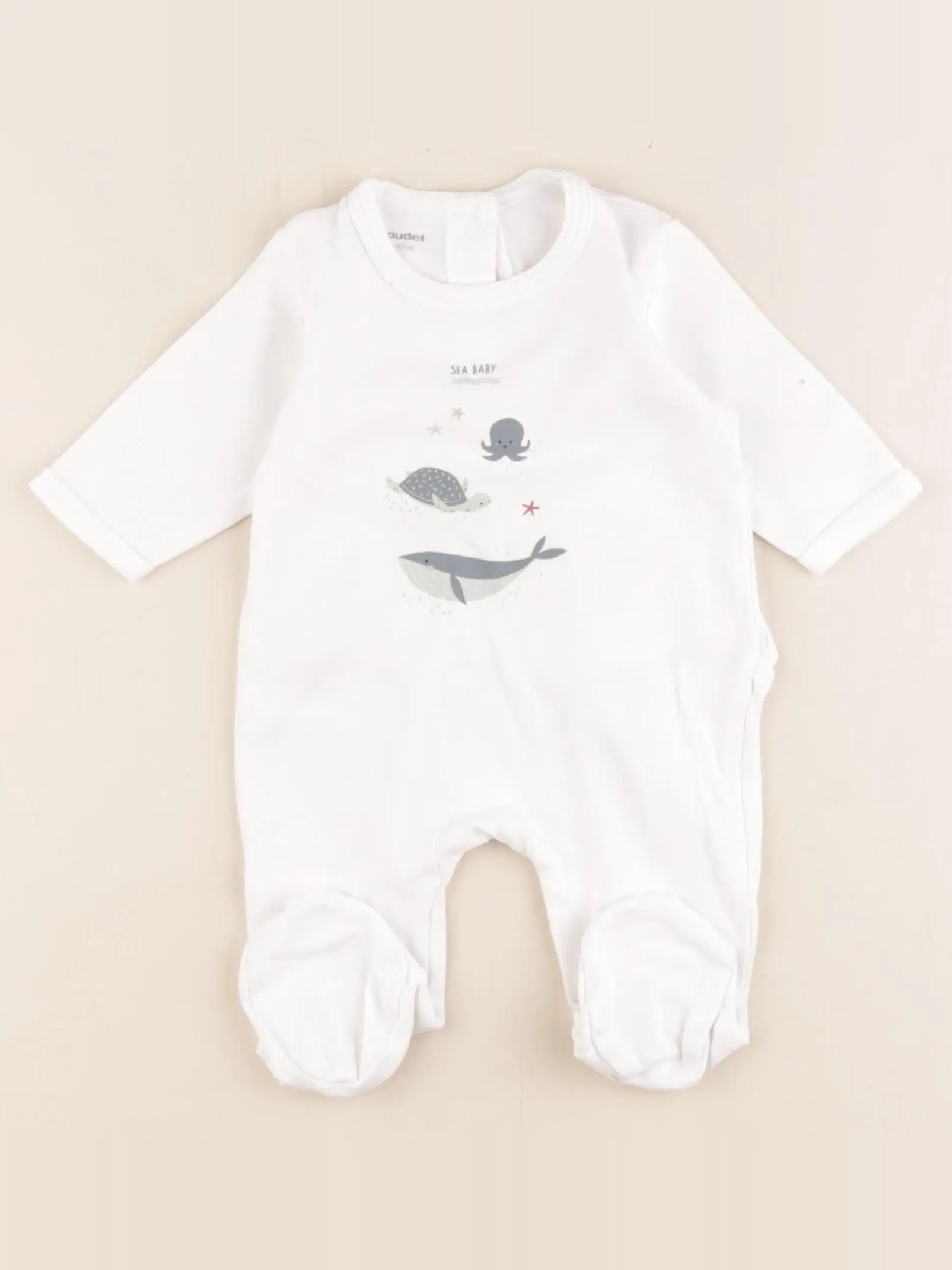 Vertbaudet - pyjama coton blanc - 0 mois