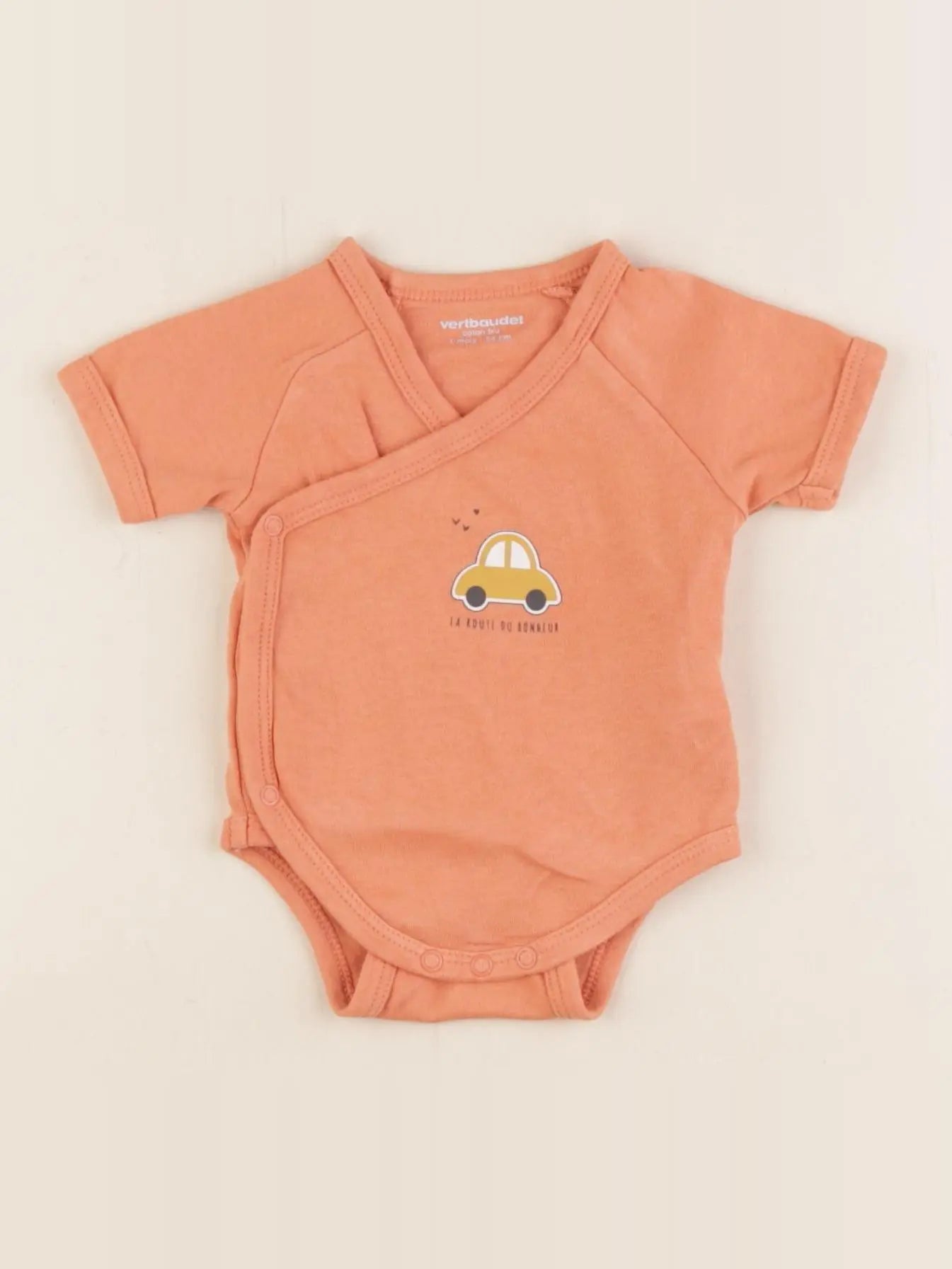 Vertbaudet - body orange - 1 mois