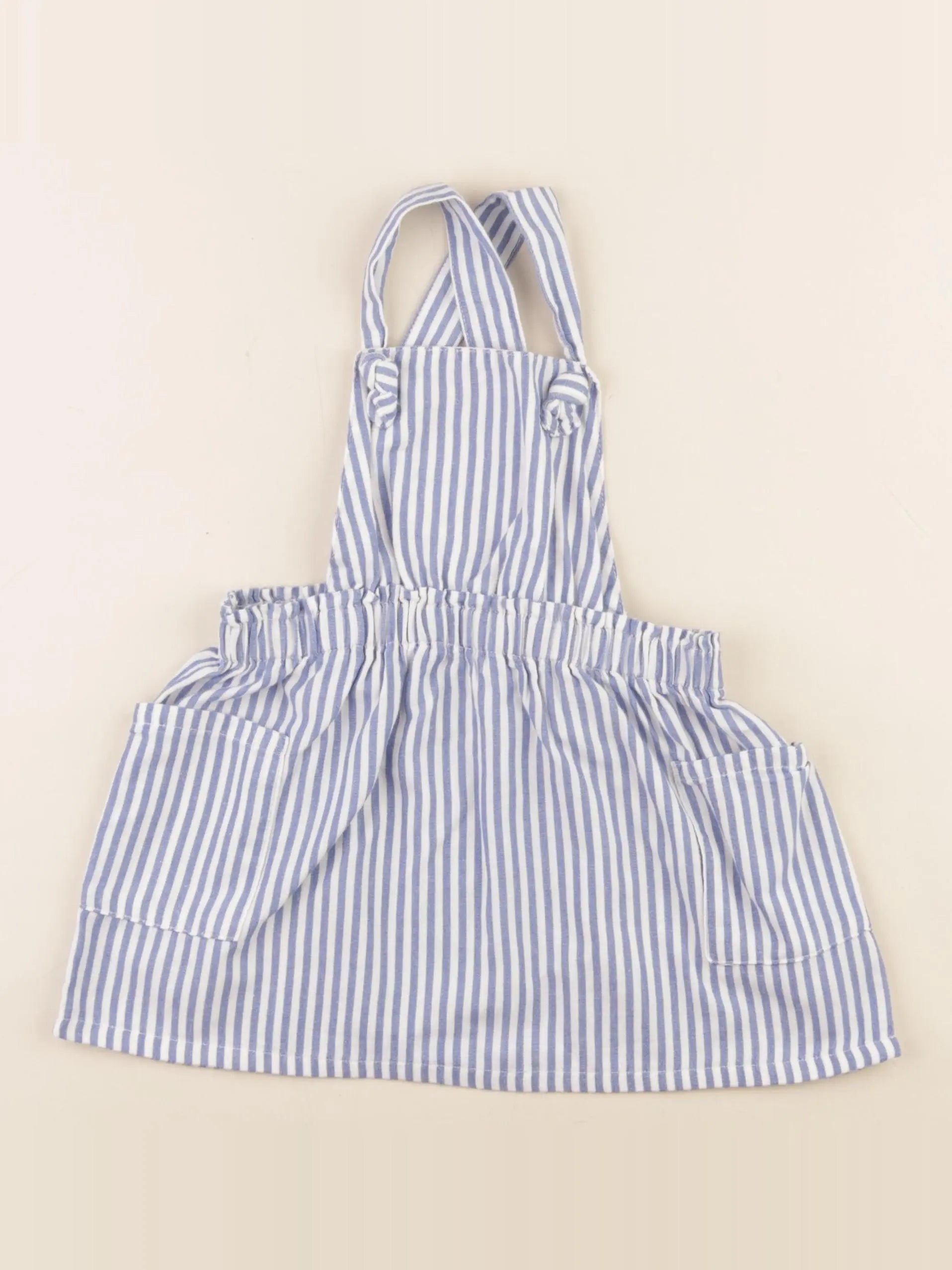 H&M - robe blanc, bleu - 9/12 mois