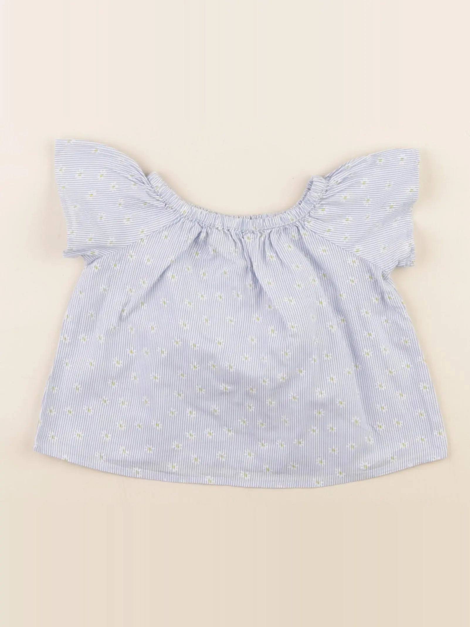 Zara - blouse bleu, blanc - 3/6 mois