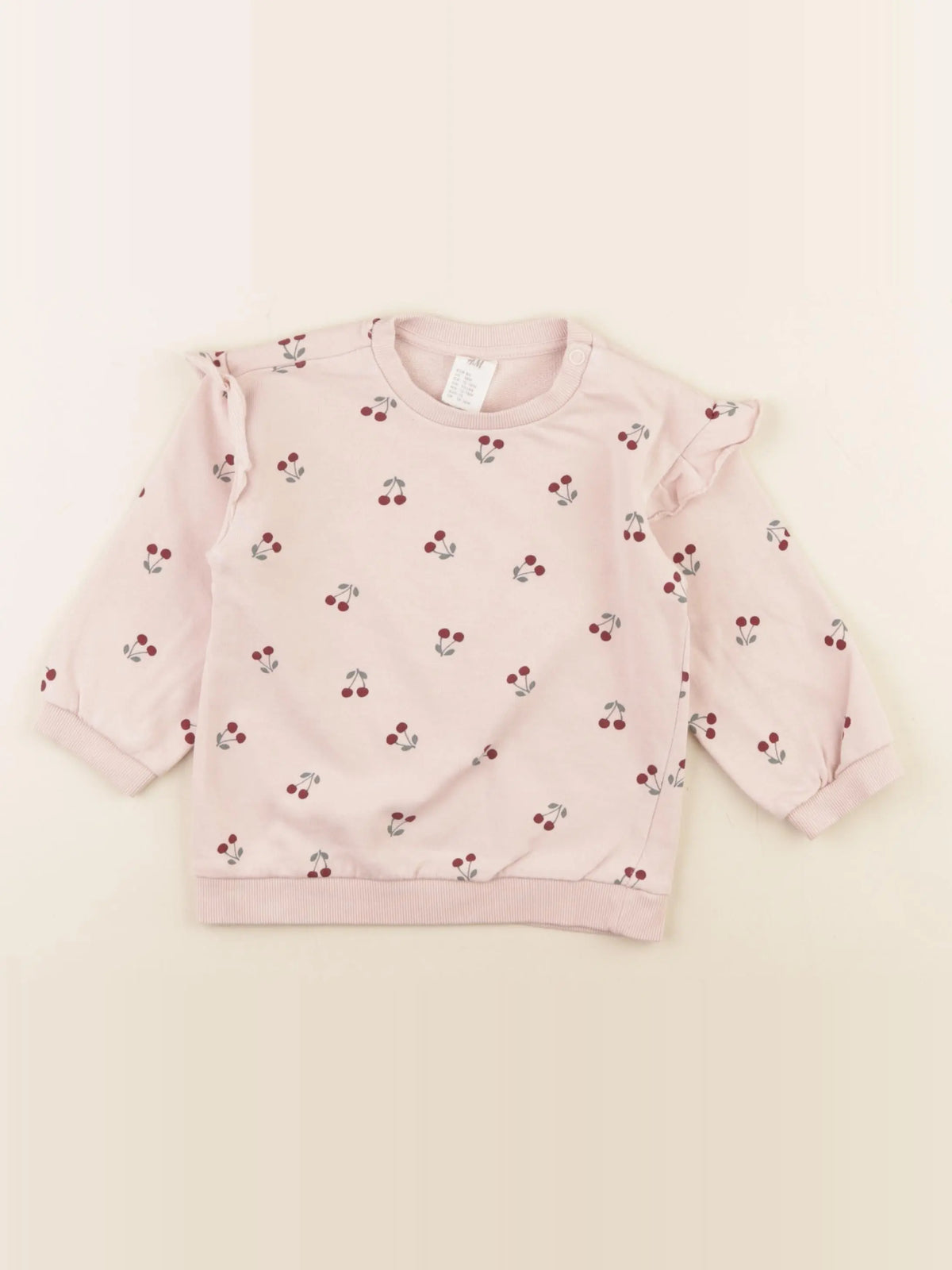 H&M - sweat rose - 12/18 mois