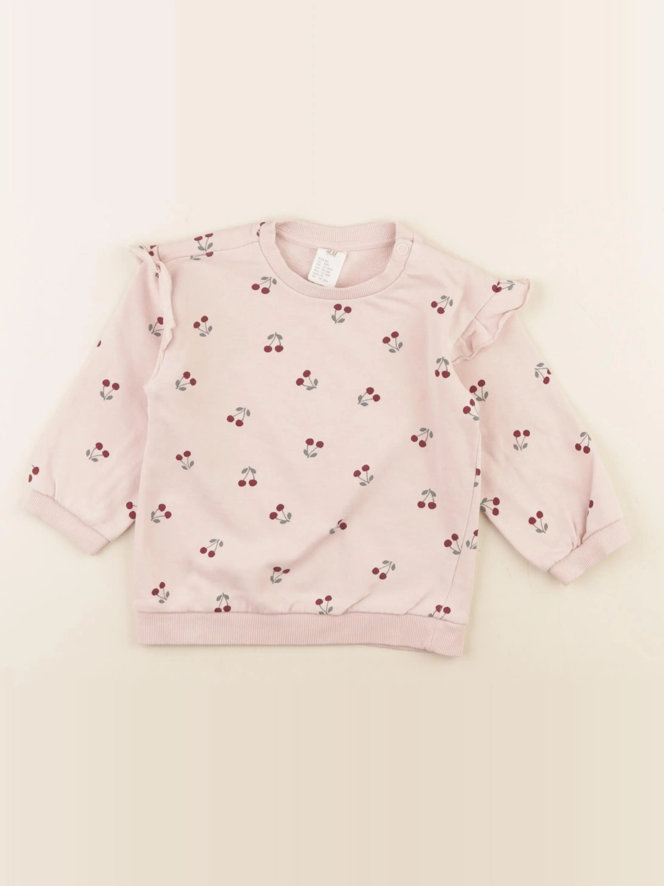 H&M - sweat rose - 12/18 mois