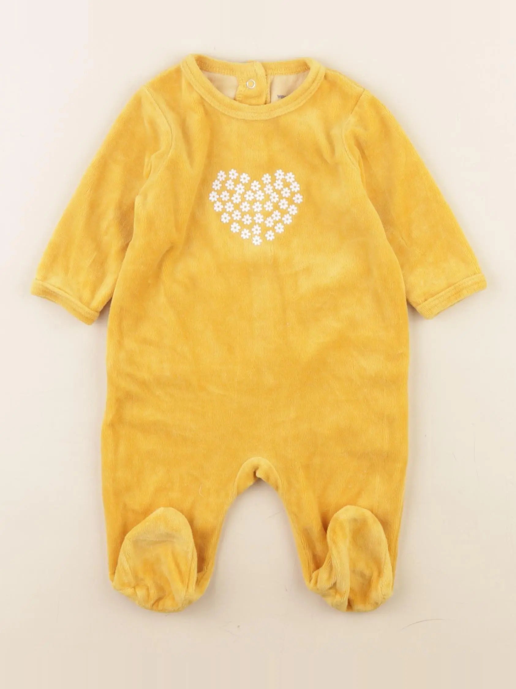Vertbaudet - pyjama velours jaune - 3 mois