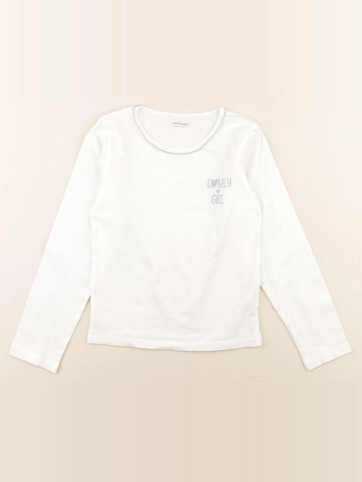 Vertbaudet - maillot de corps blanc, bleu - 8 ans