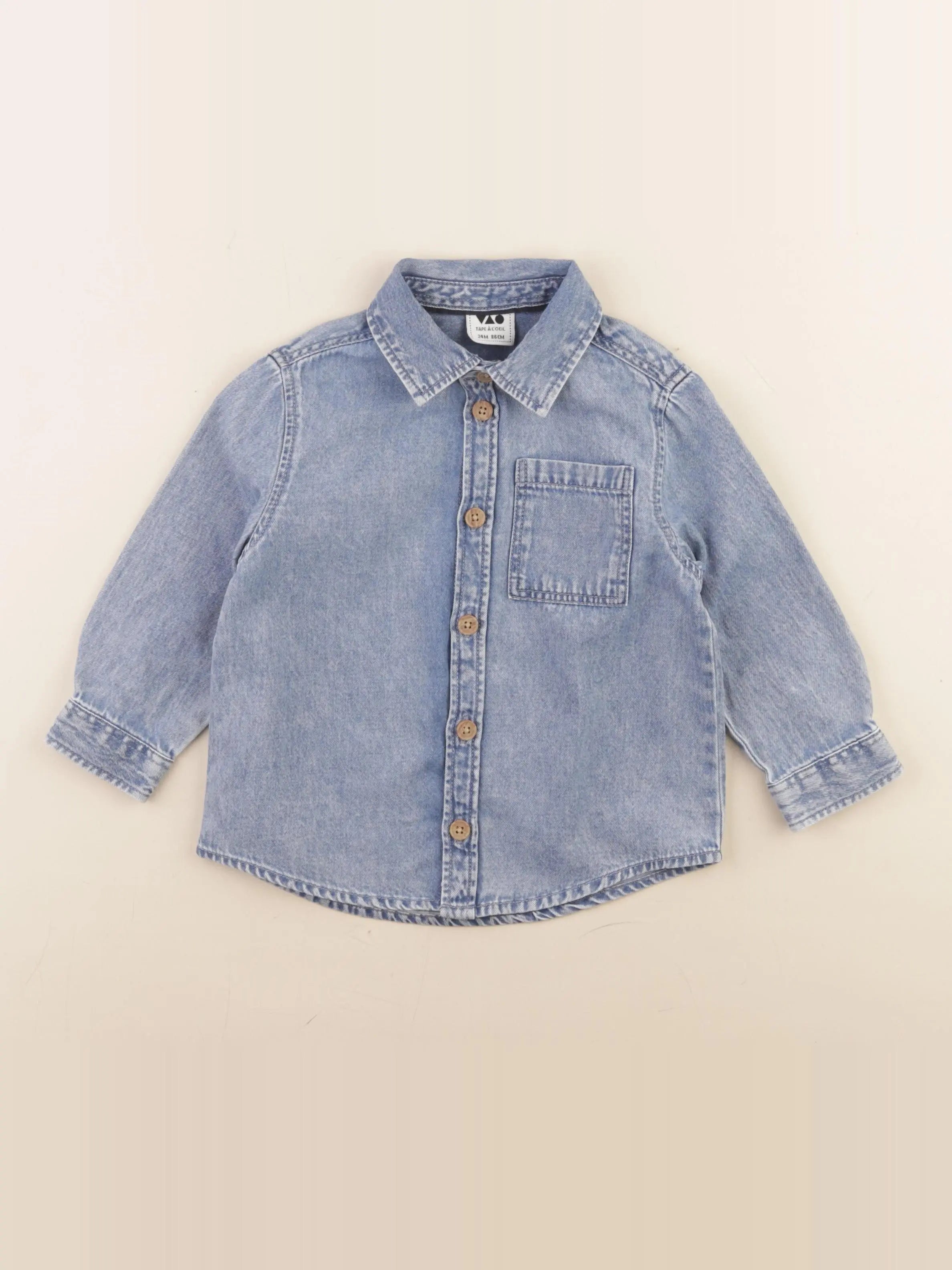 Tape à l'oeil - chemise bleu - 24 mois