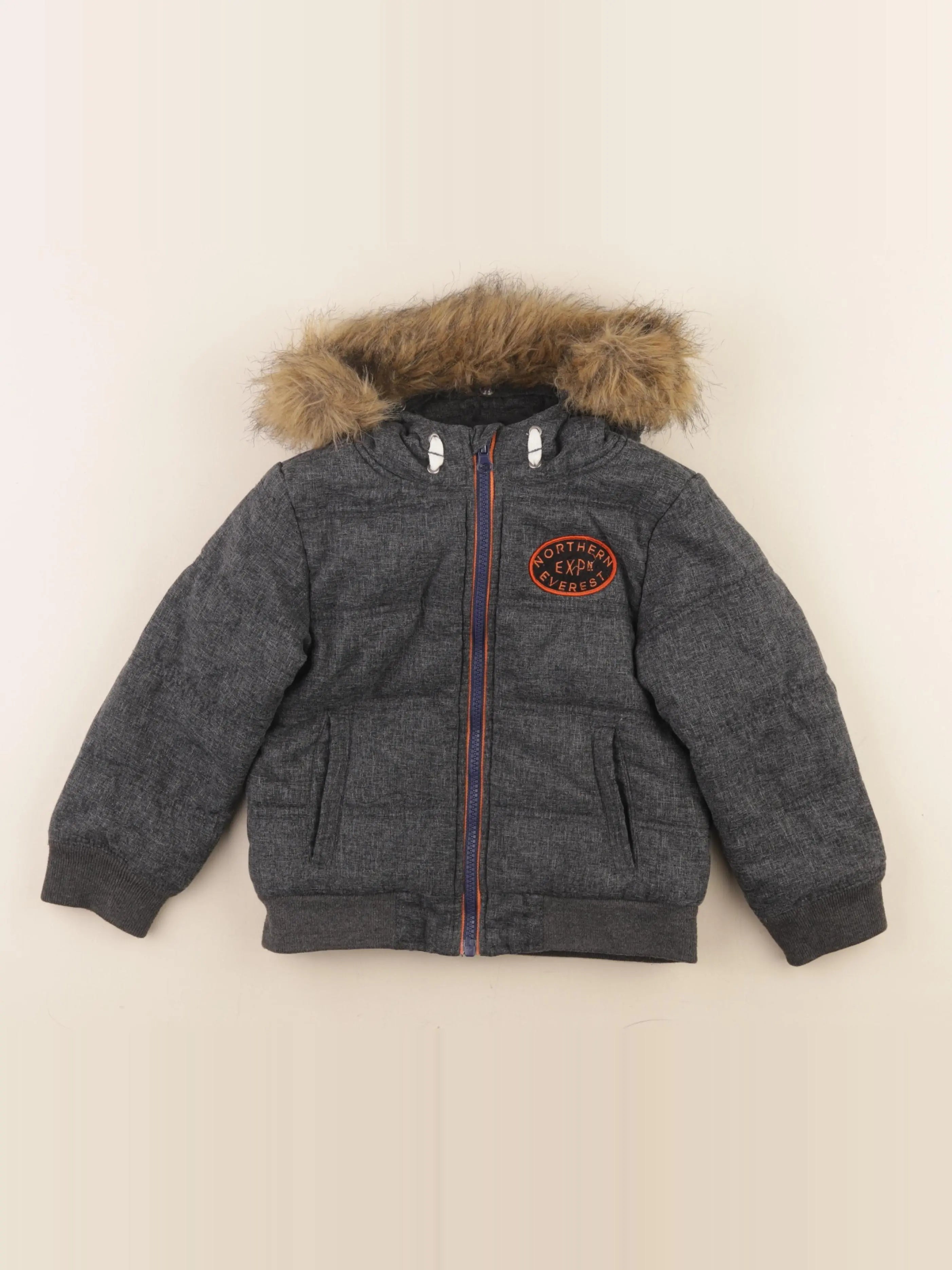 Vertbaudet - doudoune gris - 4 ans