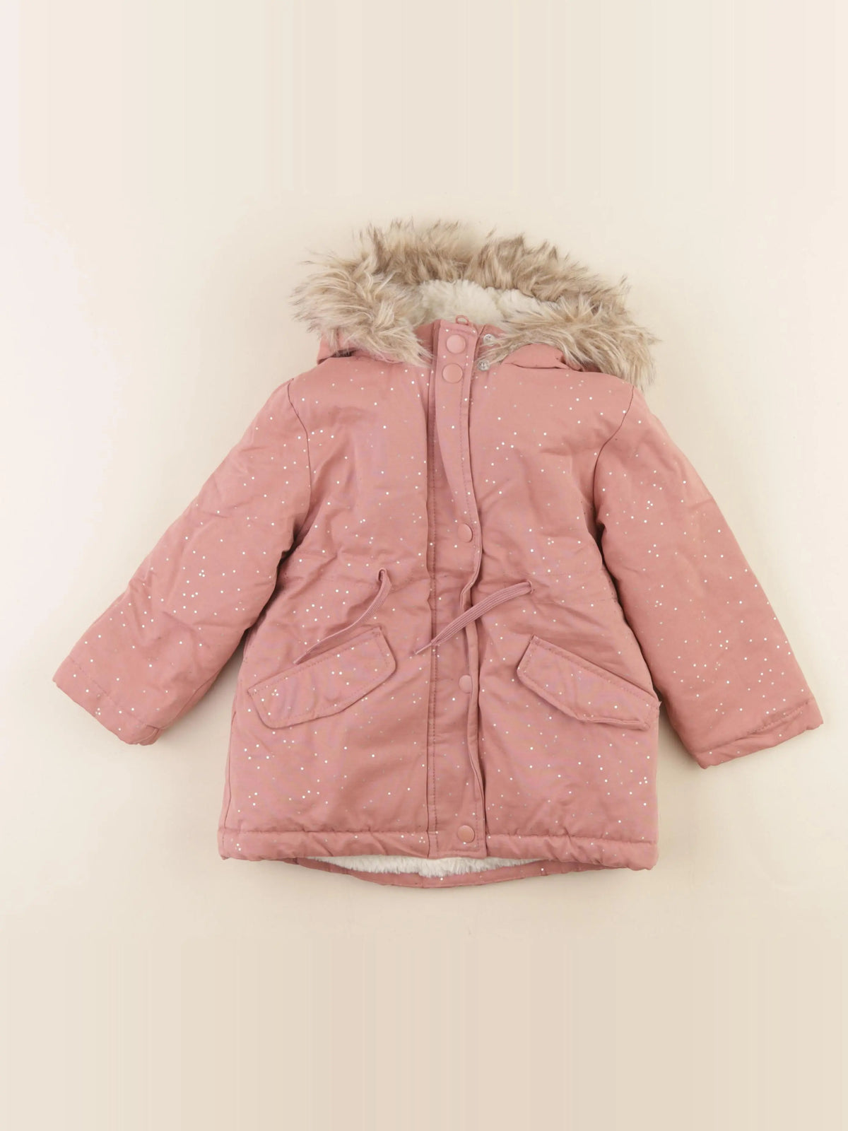 Vertbaudet - parka rose, or - 3 ans