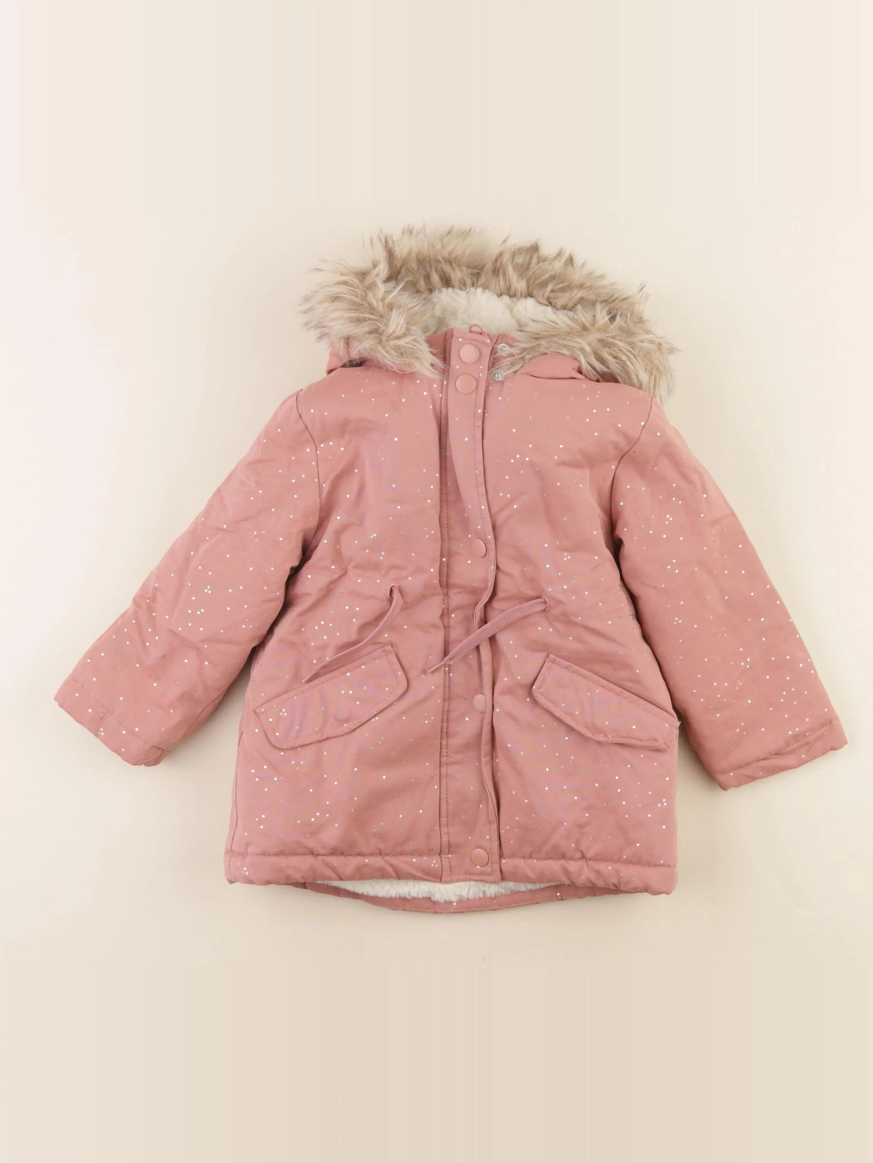 Vertbaudet - parka rose, or - 3 ans