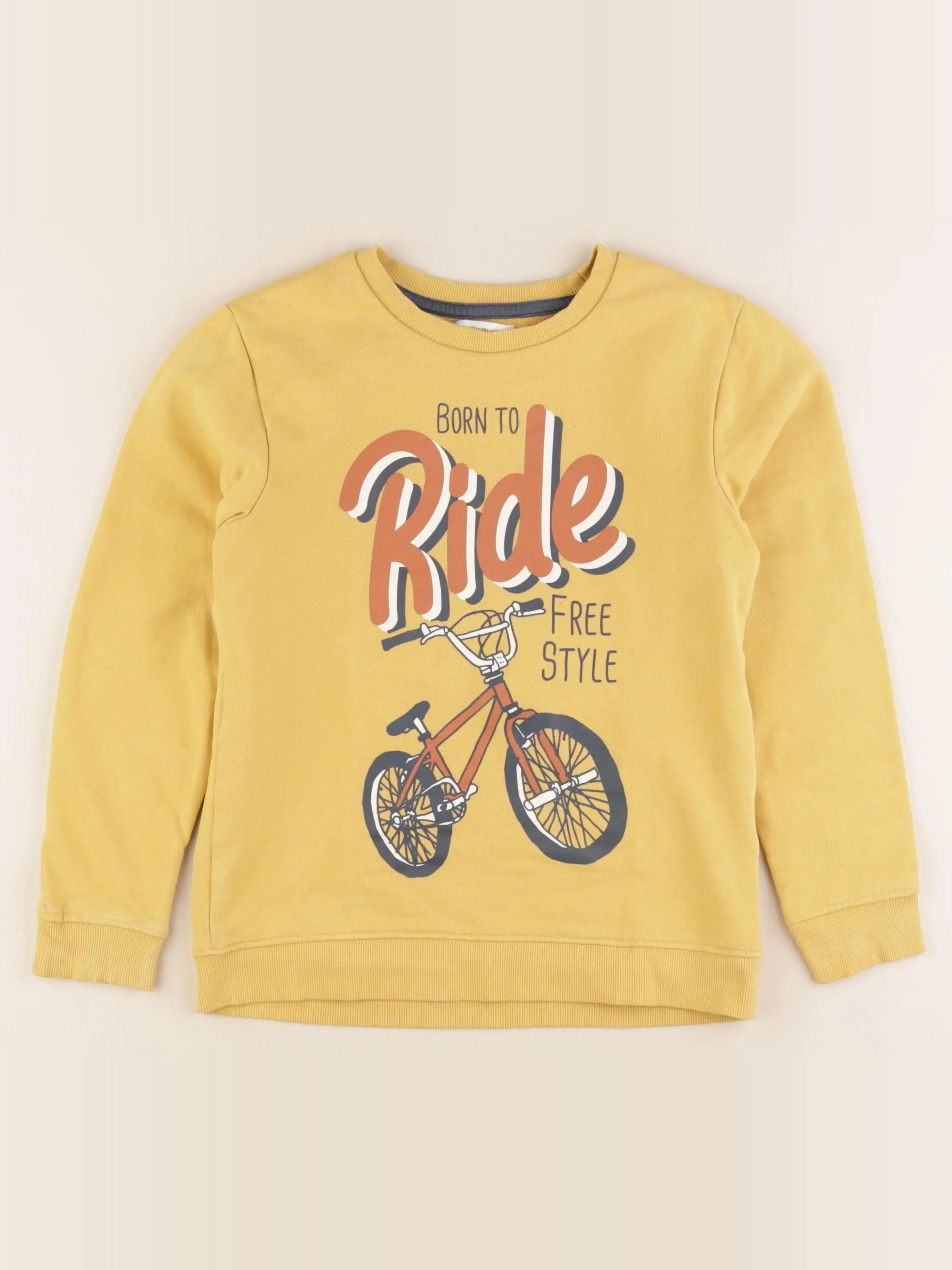 Vertbaudet - sweat jaune - 10 ans