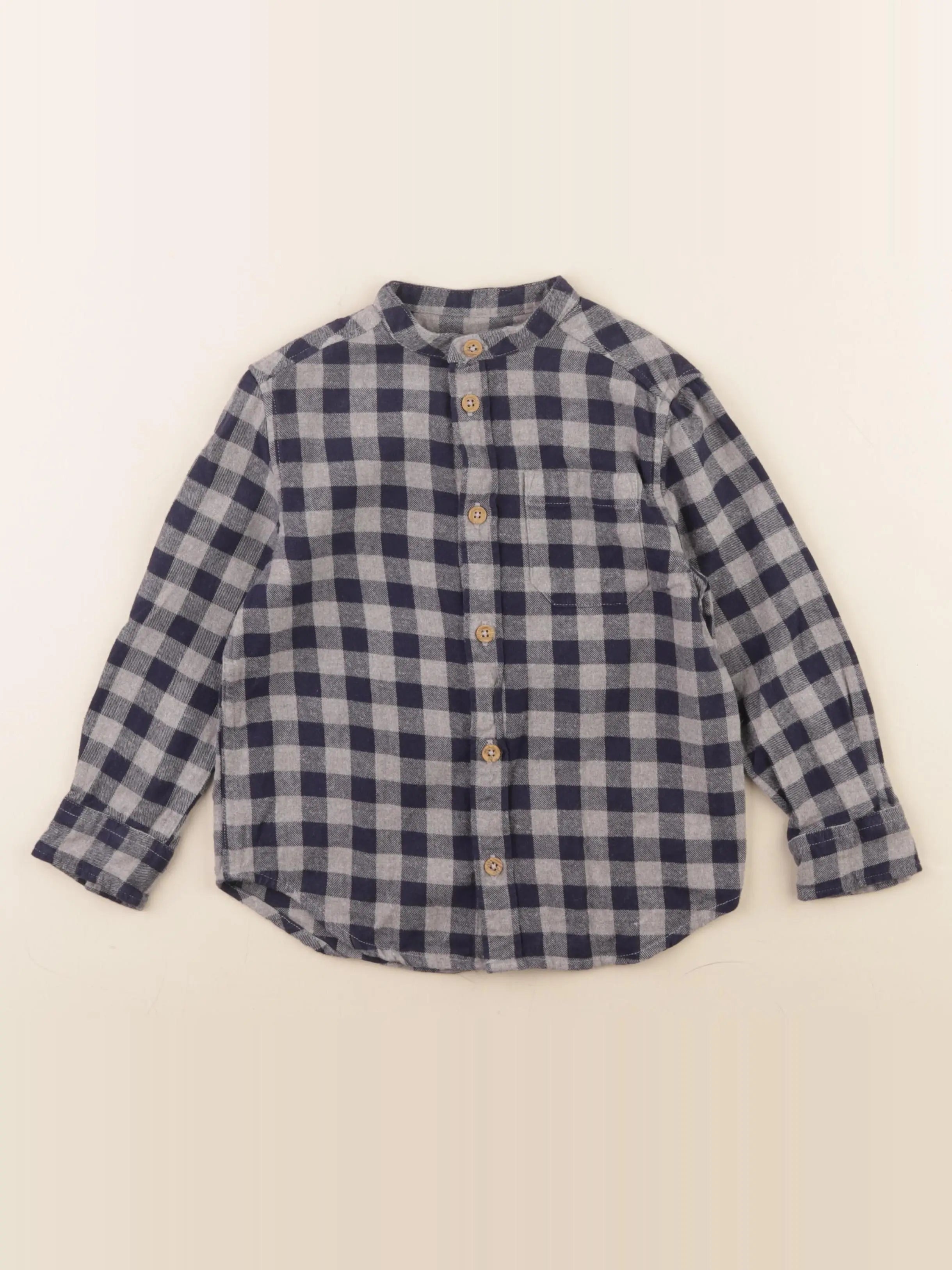 Monoprix - chemise bleu, gris - 4 ans