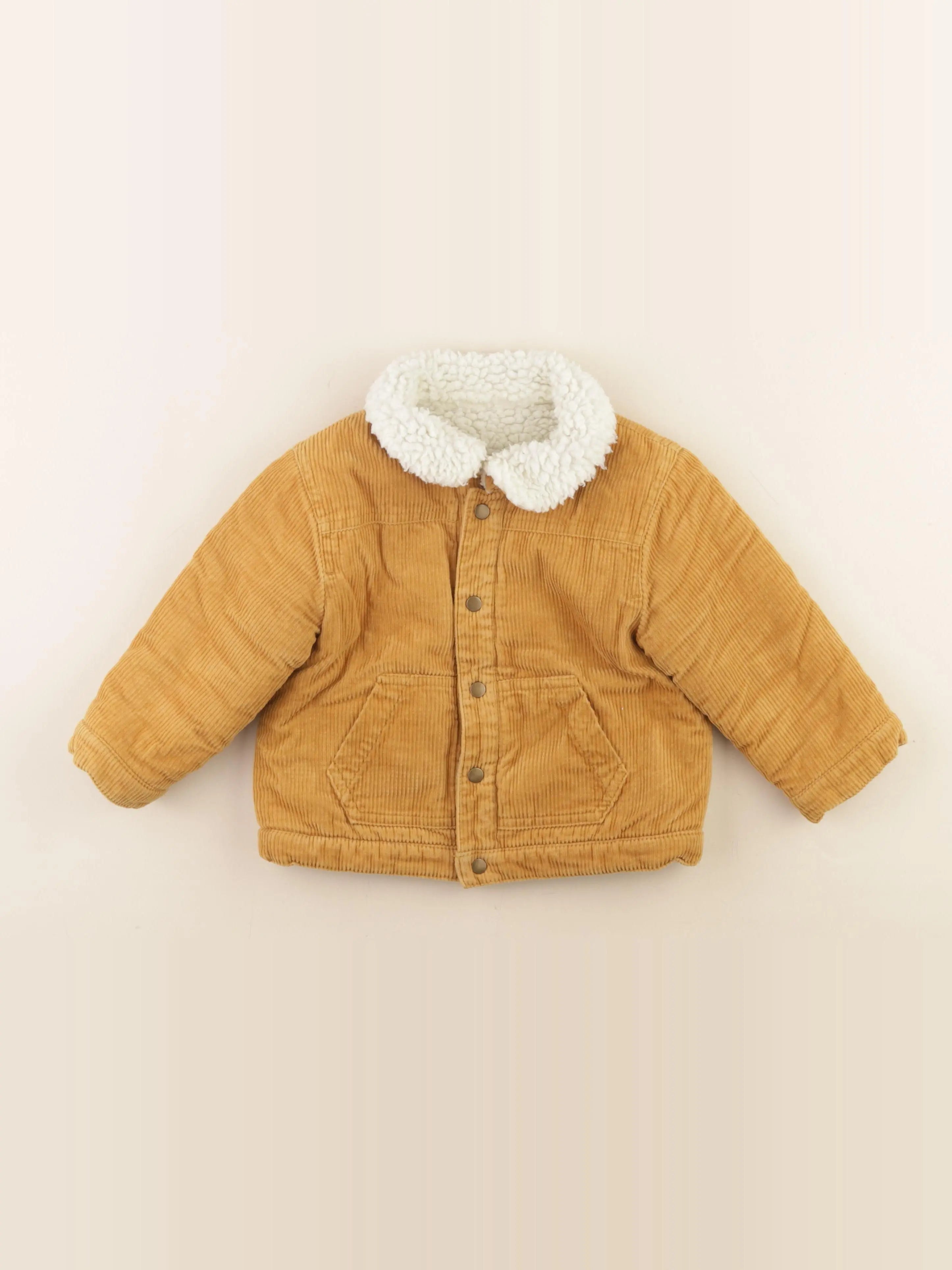 Boutchou - veste doublé, réversible marron, beige - 24 mois