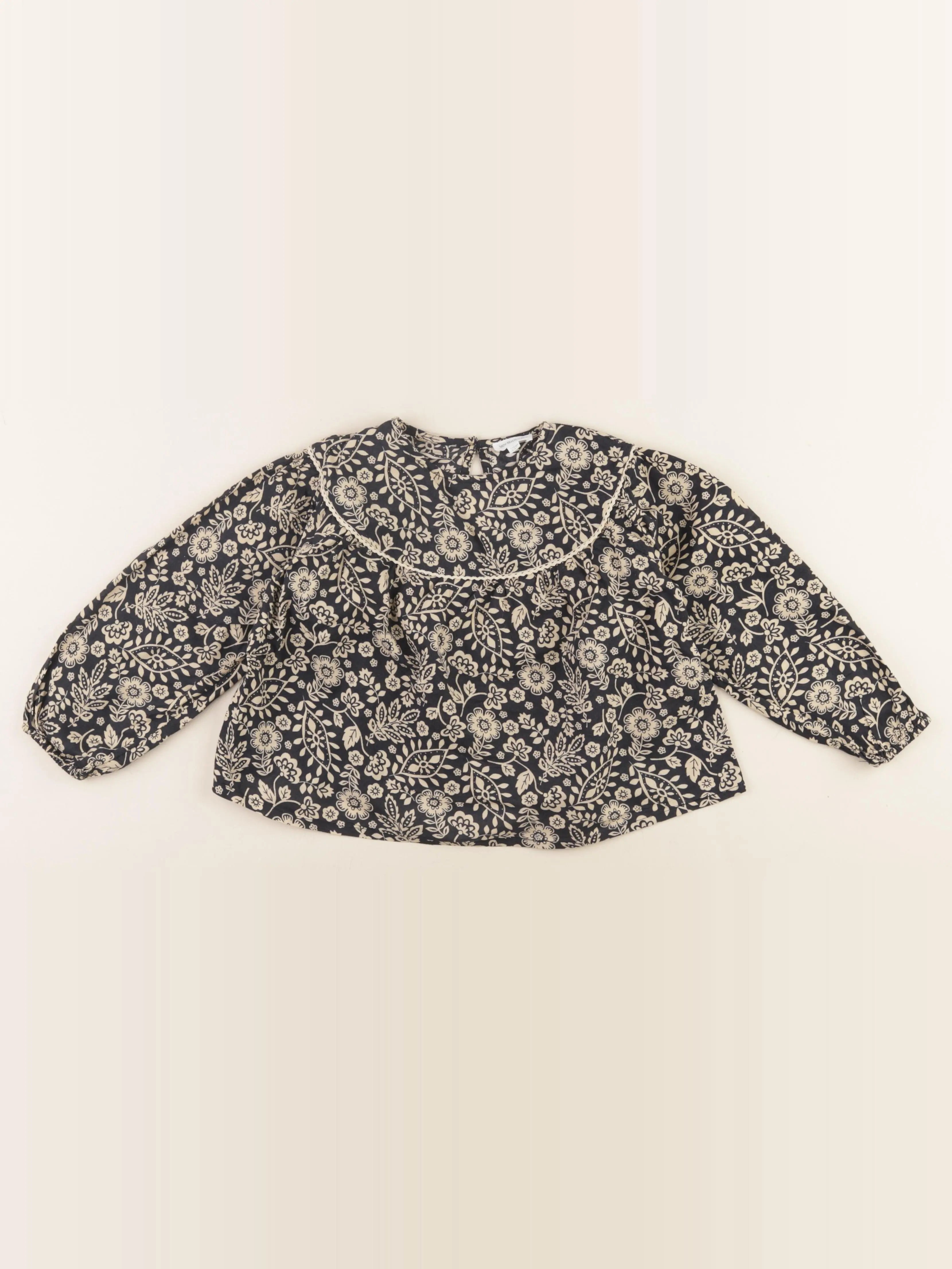 Vertbaudet - blouse beige, noir - 5 ans