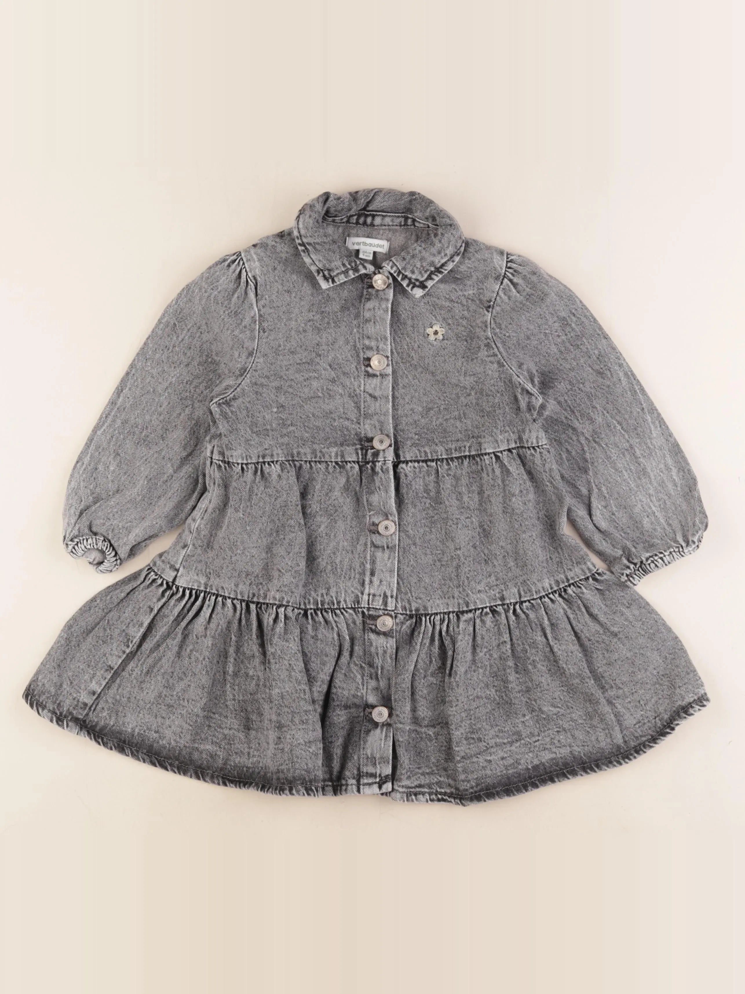 Vertbaudet - robe gris - 4 ans