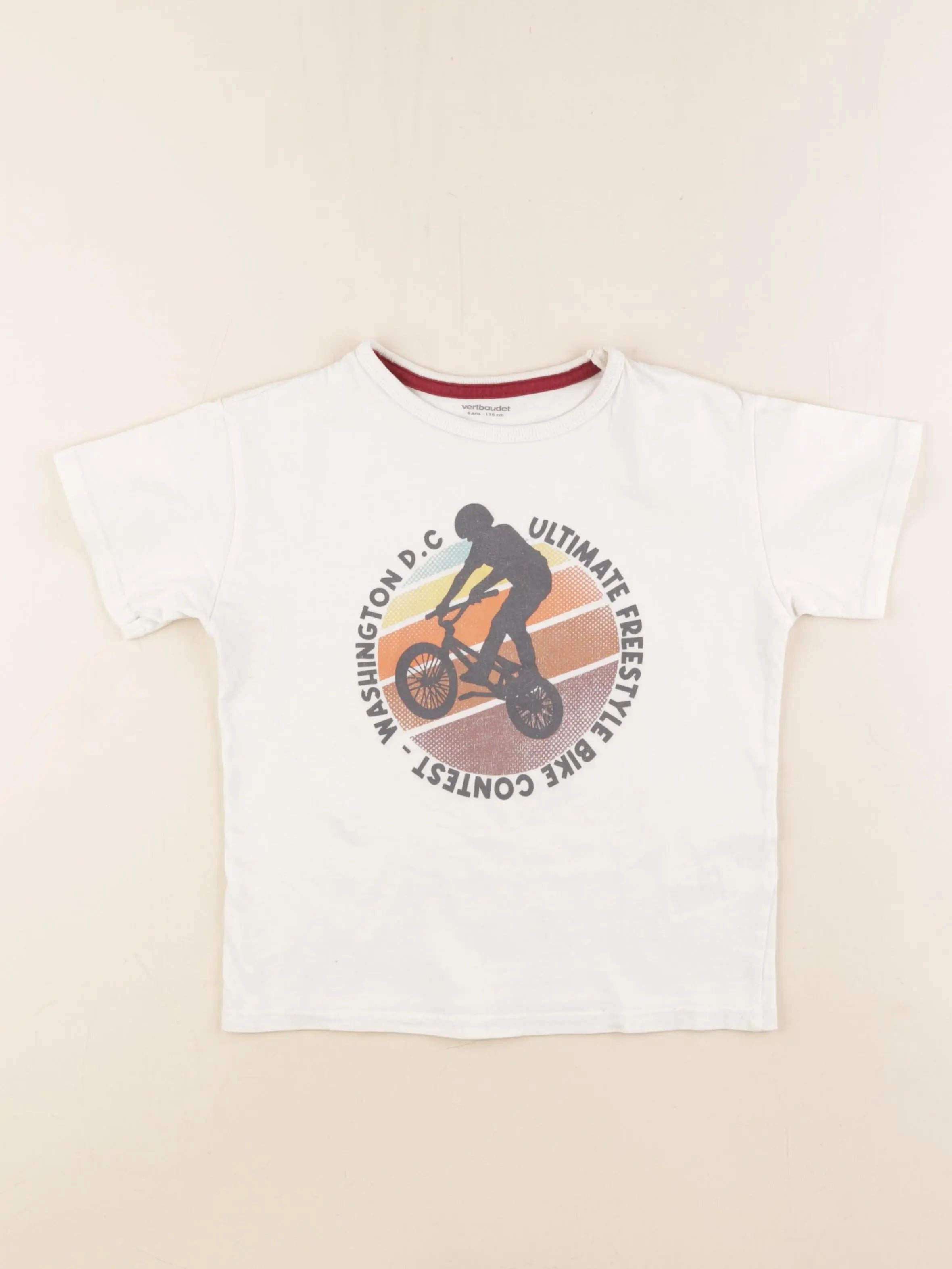 Vertbaudet - tee-shirt blanc - 6 ans