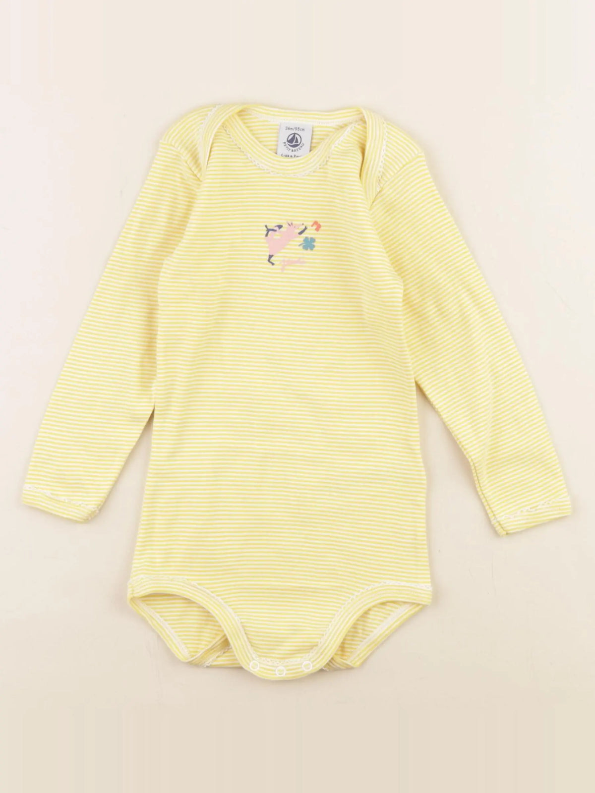Petit Bateau - body jaune - 36 mois