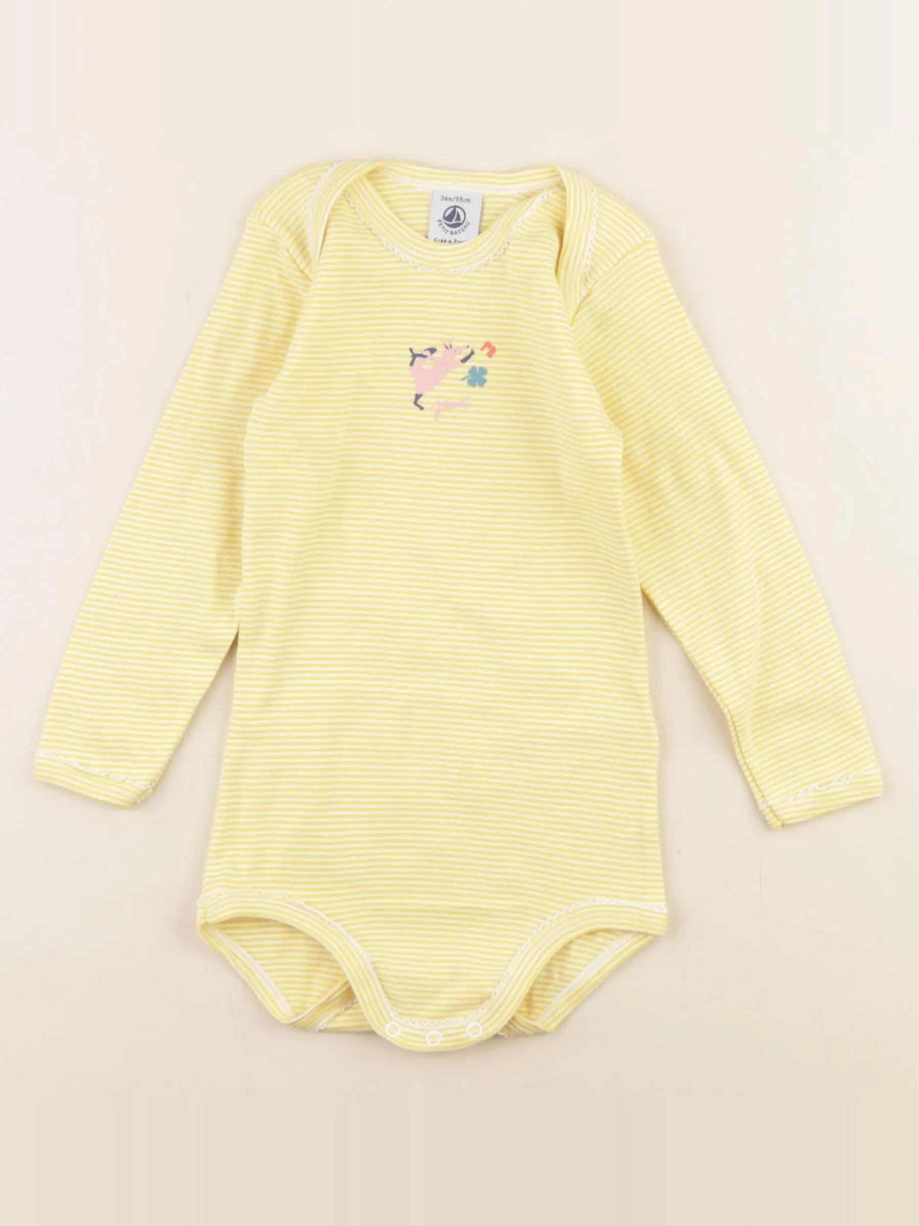 Petit Bateau - body jaune - 36 mois