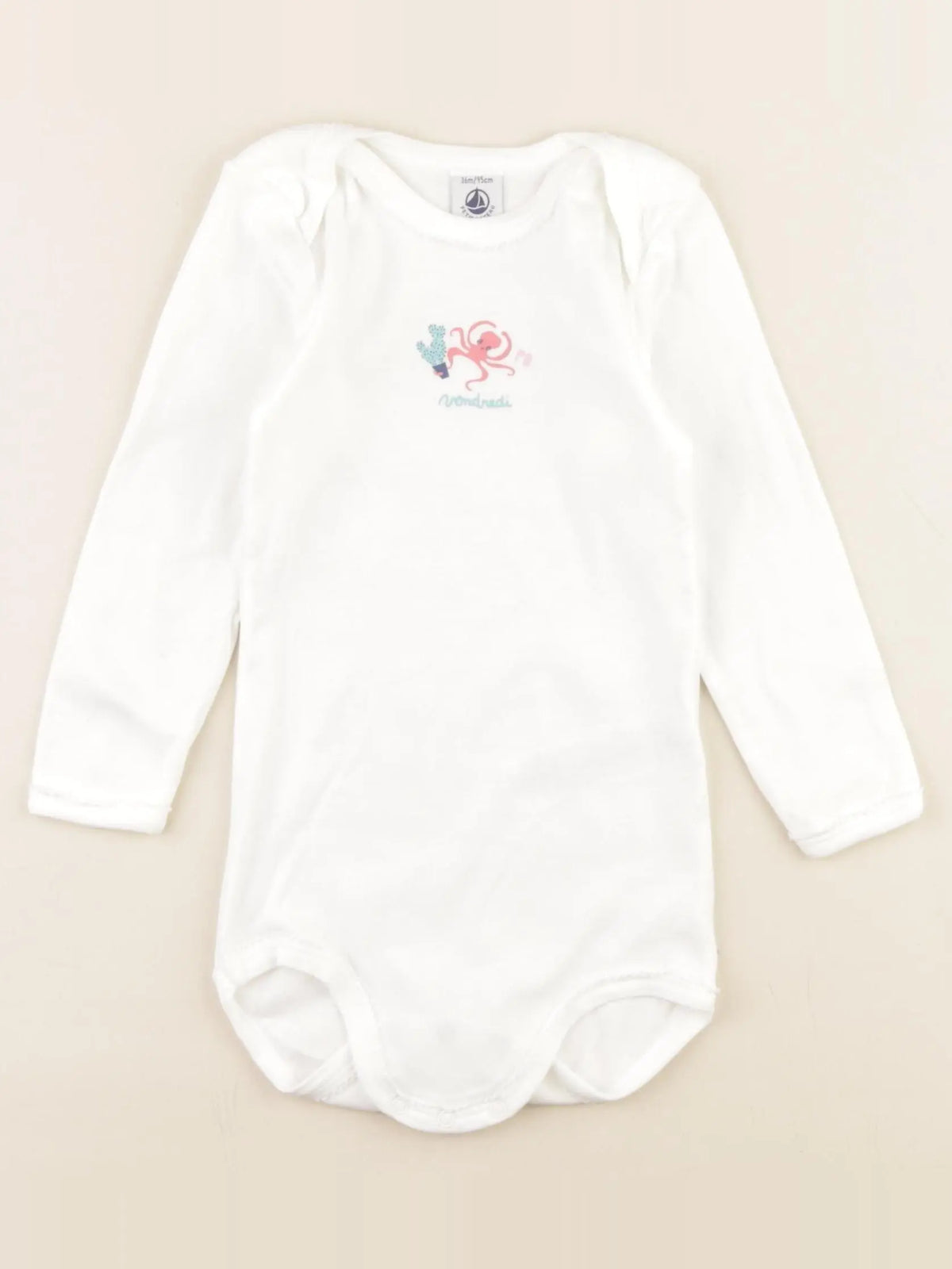 Petit Bateau - body blanc - 36 mois