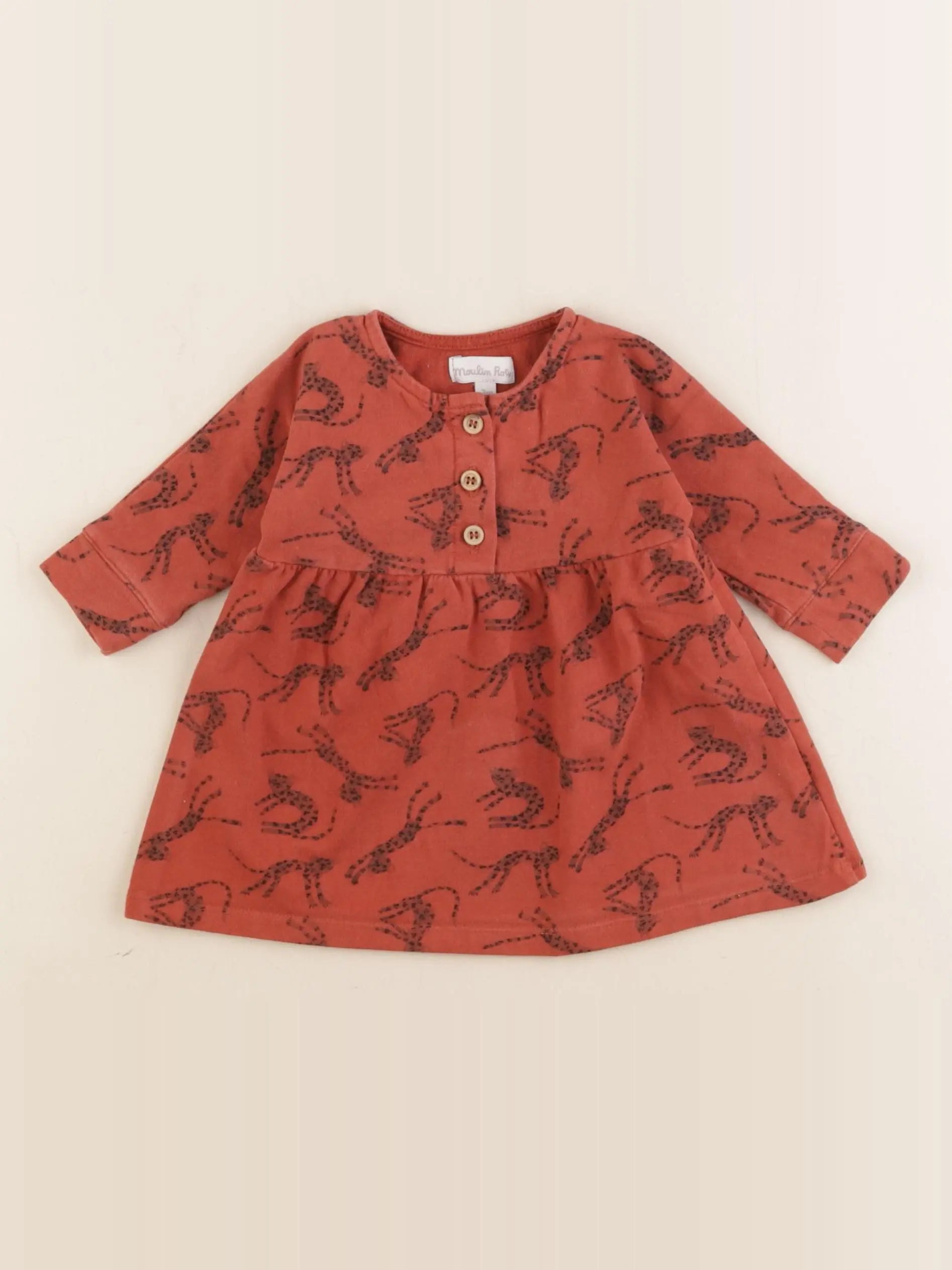 Moulin Roty - robe marron - 3 mois