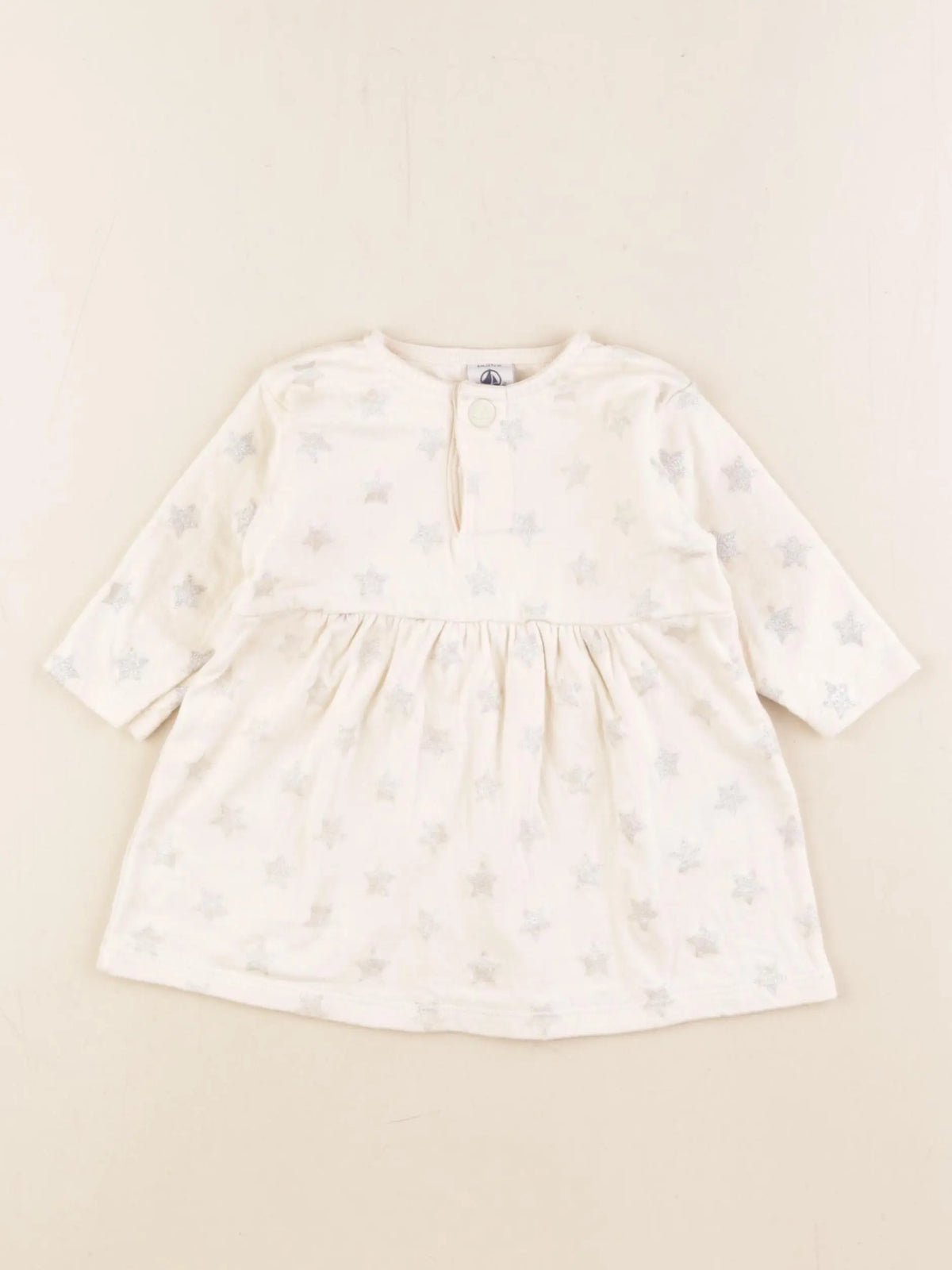 Petit Bateau - robe beige, argent - 6 mois