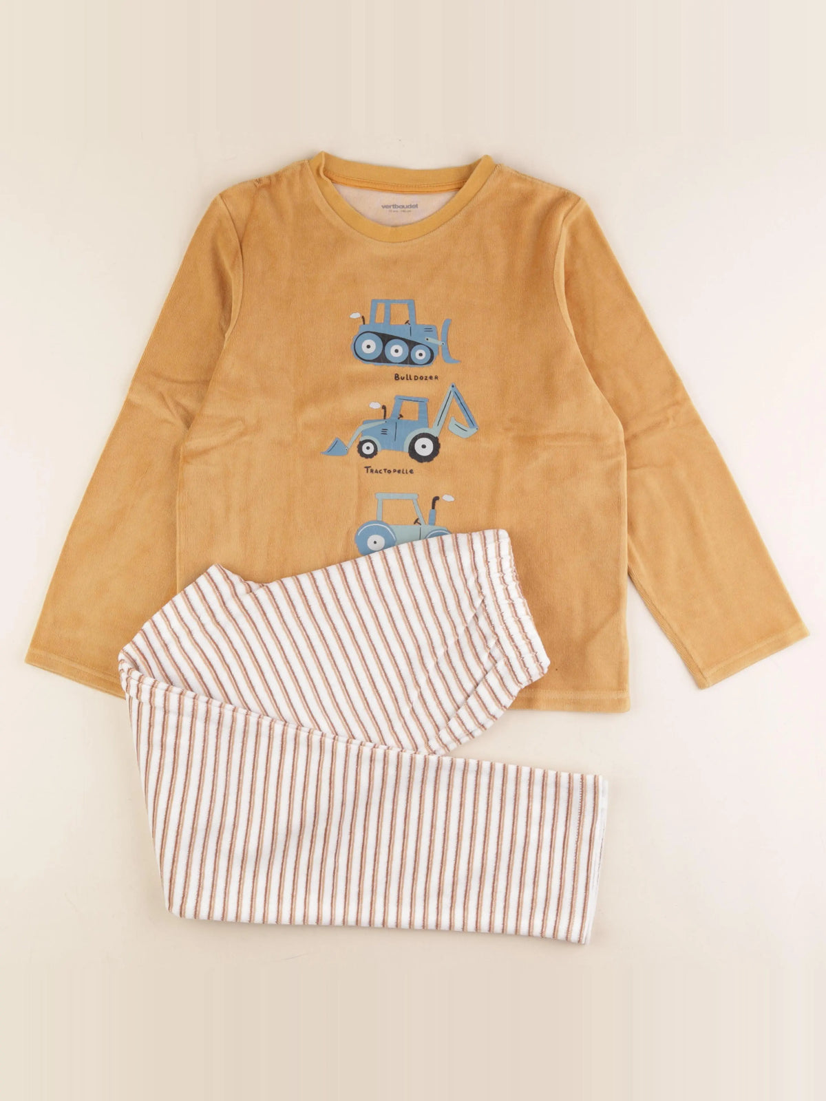 Vertbaudet - pyjama velours multicolore - 10 ans