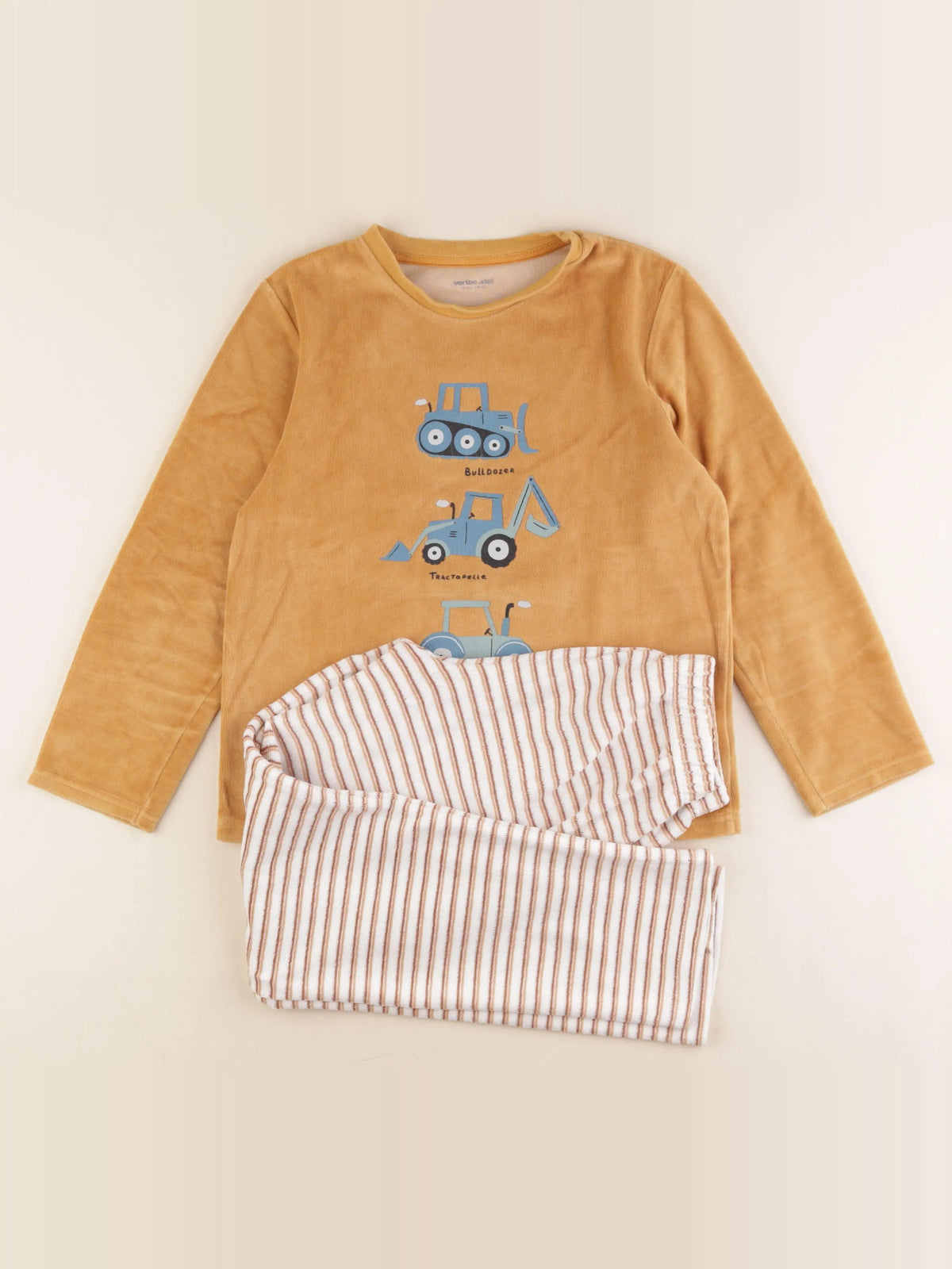 Vertbaudet - pyjama velours multicolore - 10 ans
