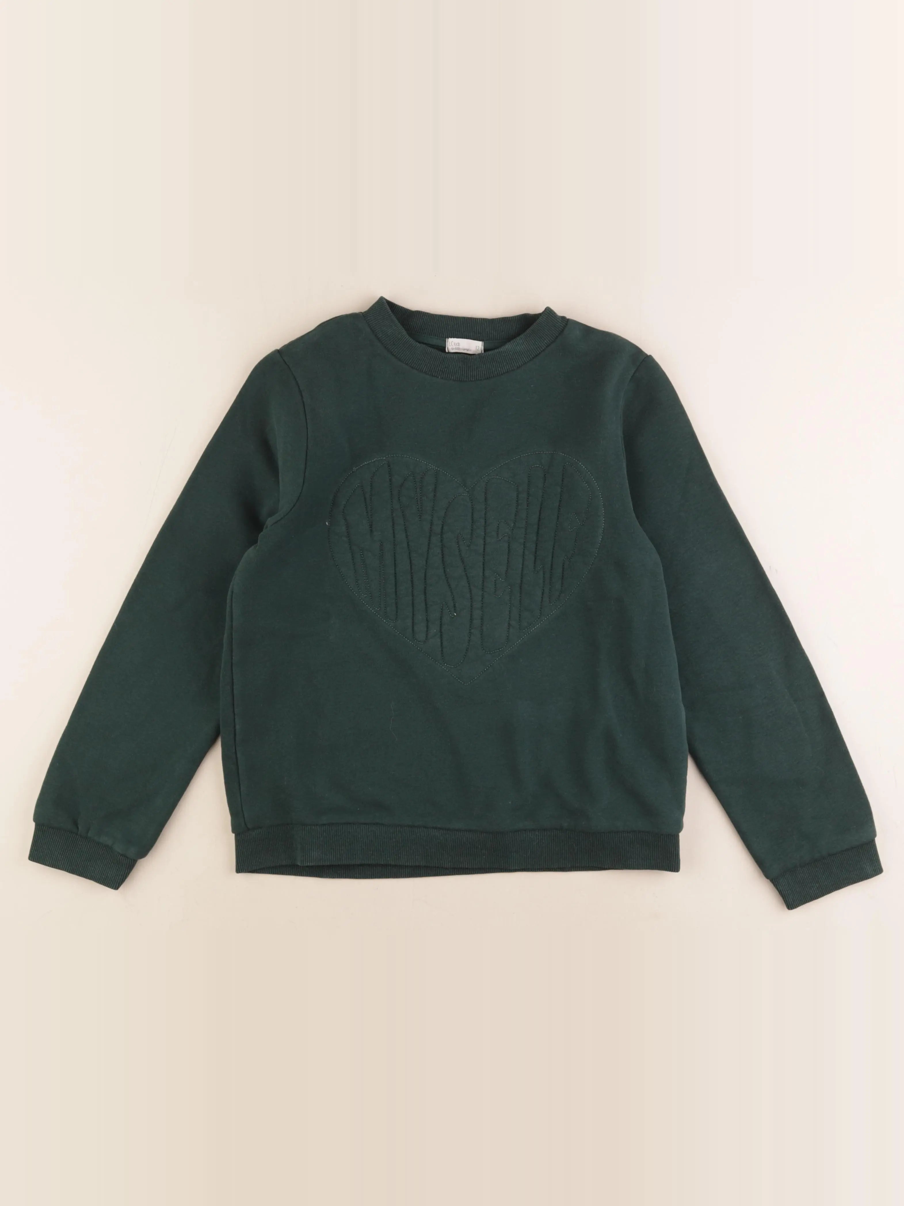 Little Cigogne - sweat vert - 12 ans