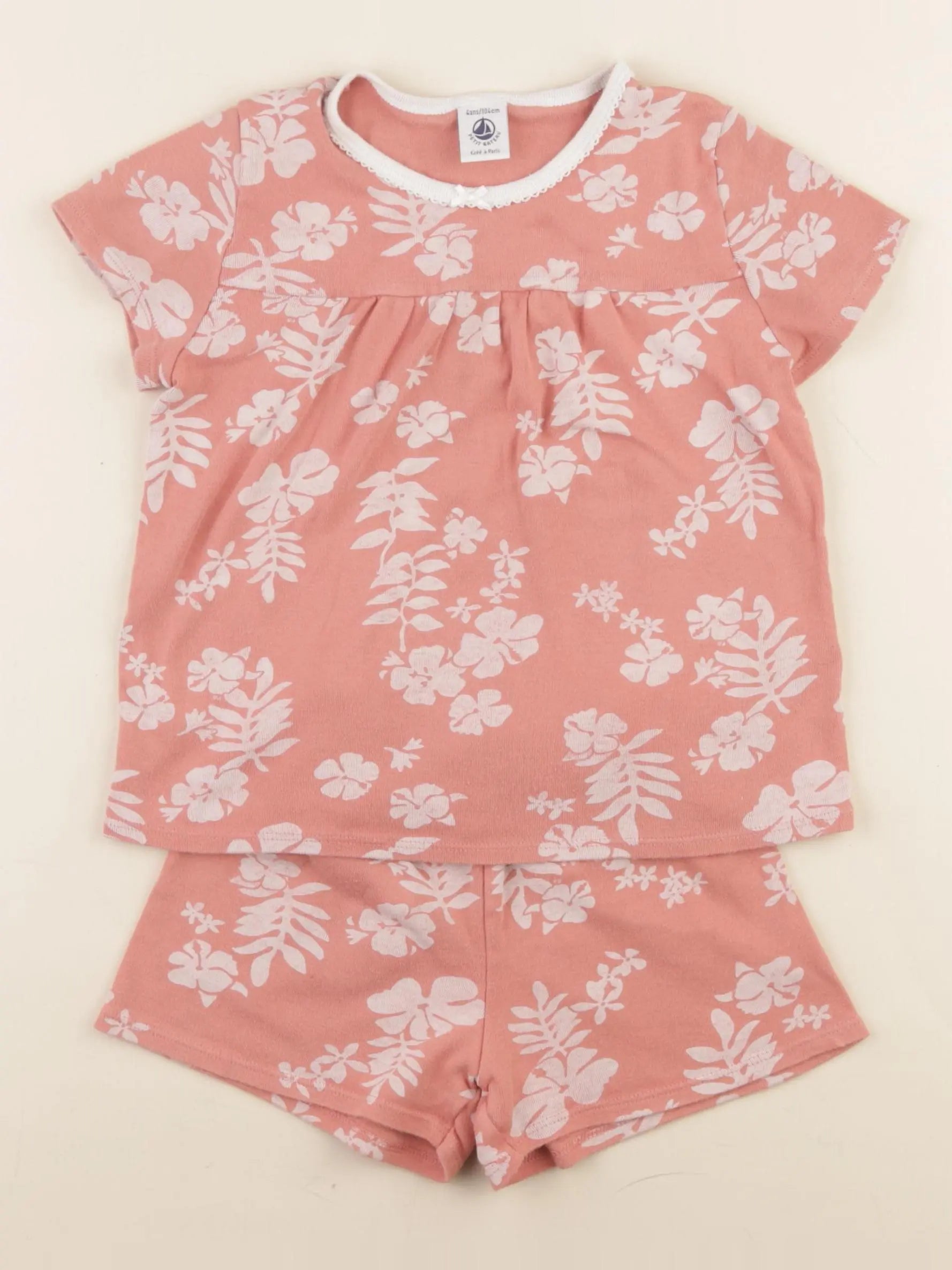 Petit Bateau - pyjama coton rose - 4 ans