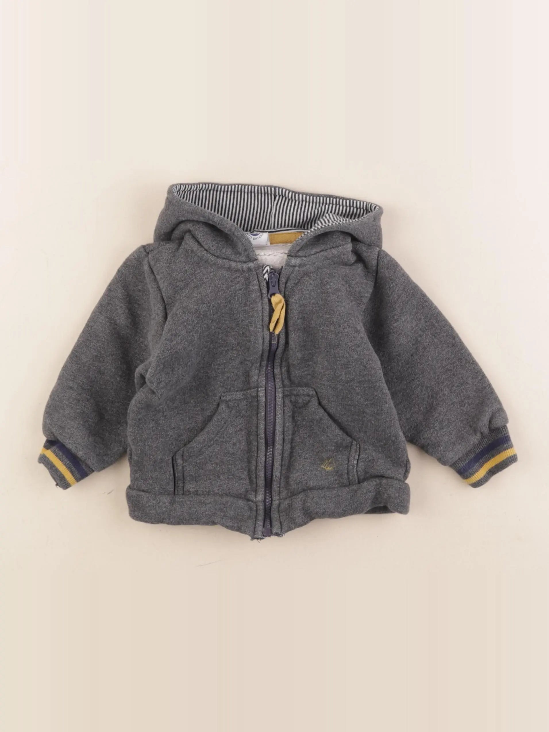 Petit Bateau - sweat gris - 12 mois