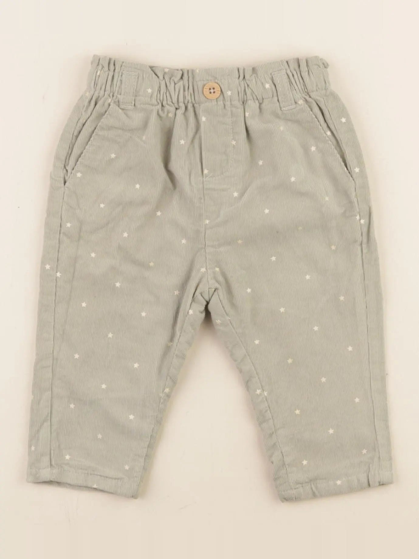 Vertbaudet - pantalon doublé vert - 9 mois