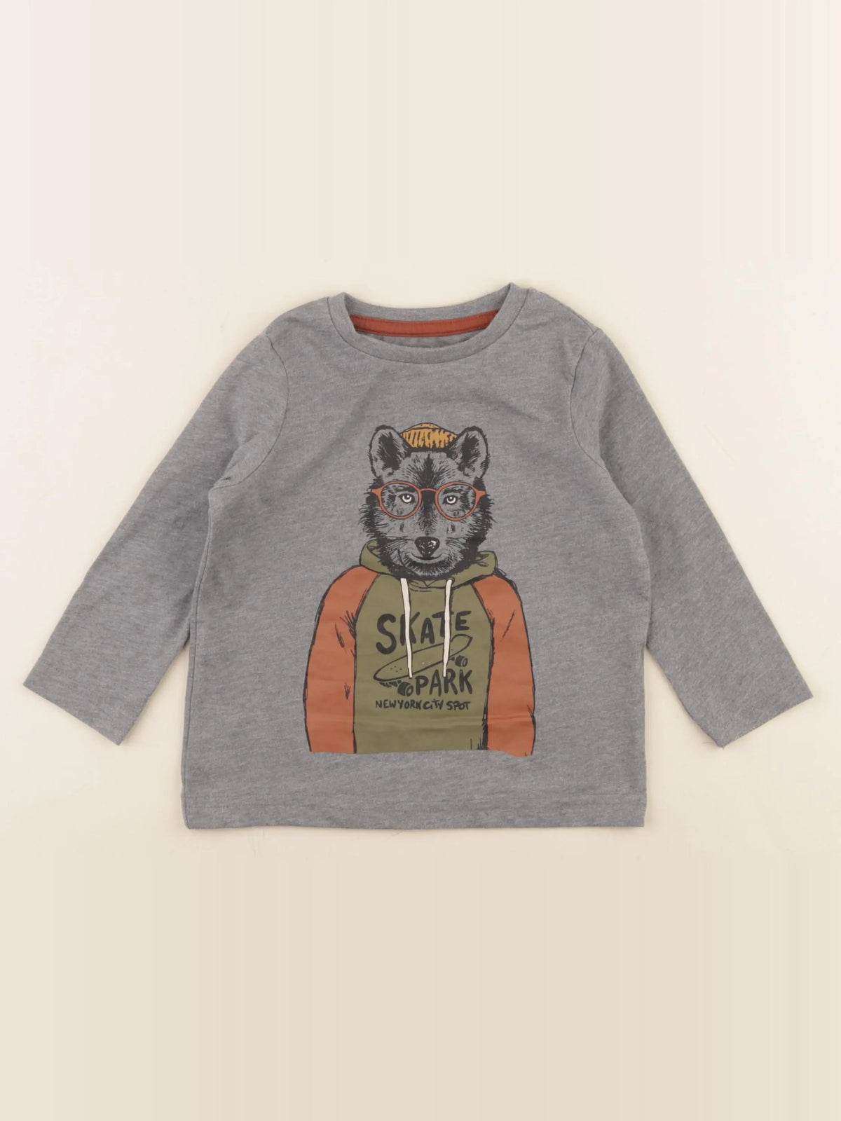 Vertbaudet - tee-shirt gris - 2 ans