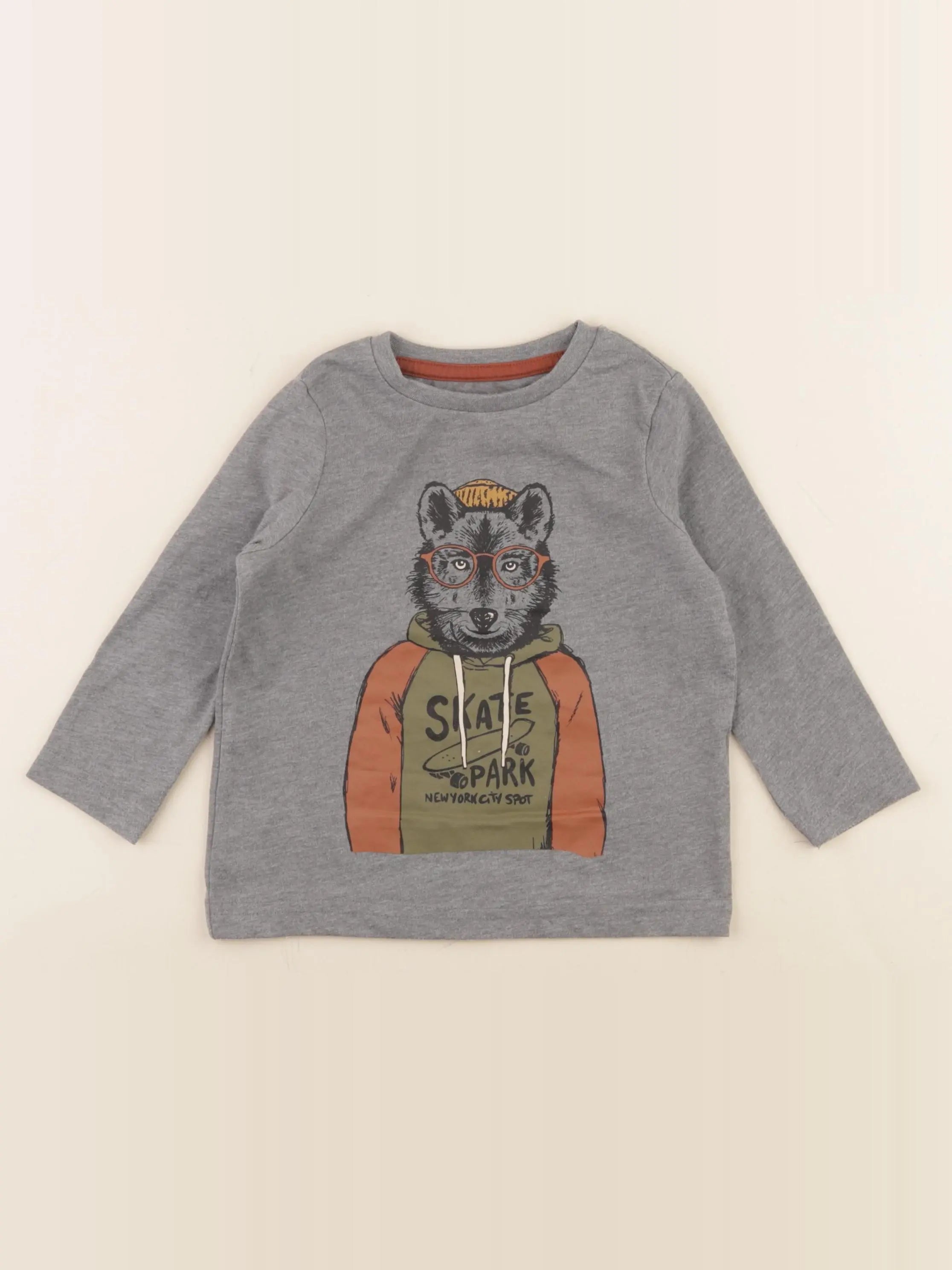 Vertbaudet - tee-shirt gris - 2 ans