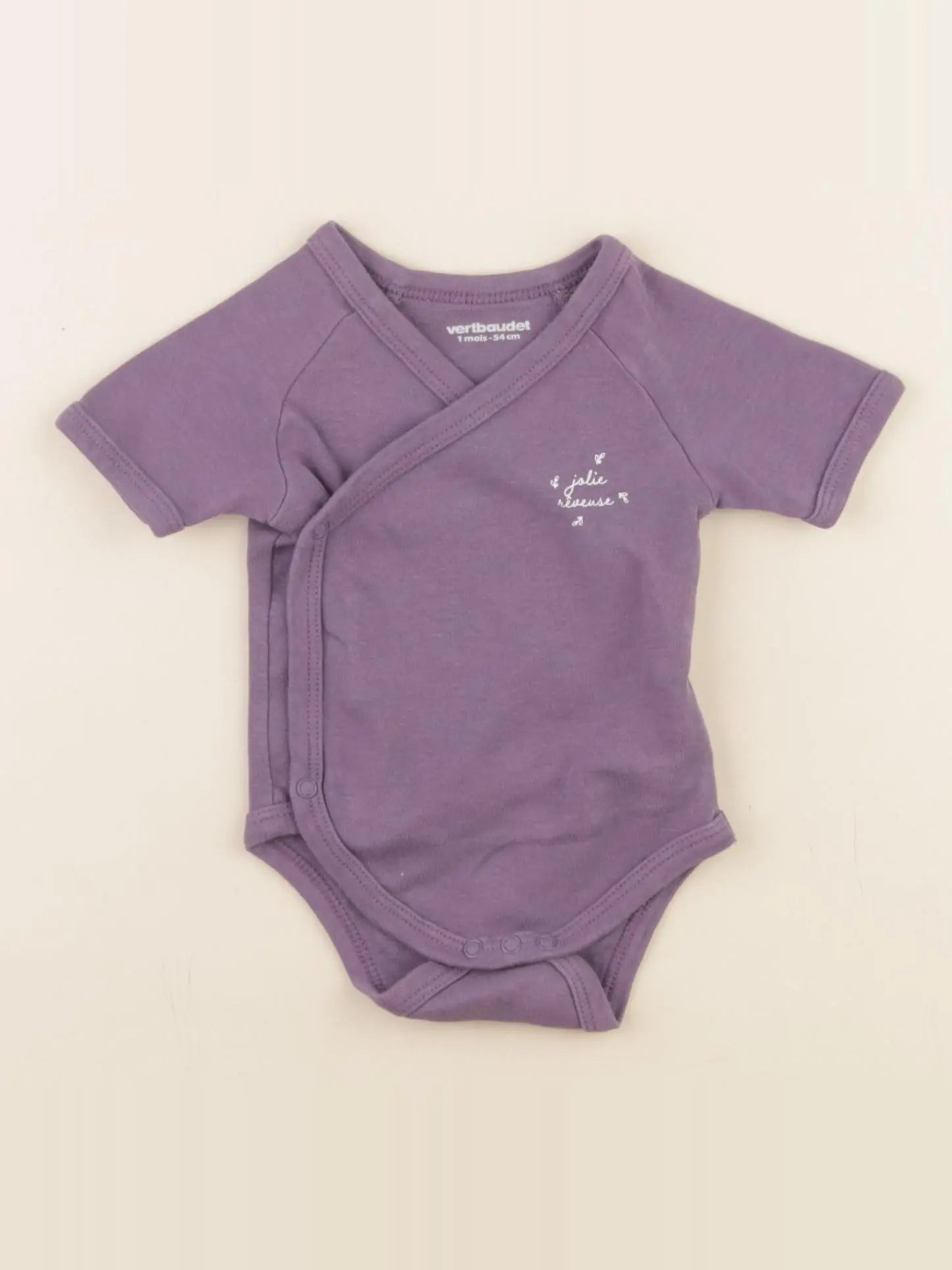 Vertbaudet - body violet - 1 mois
