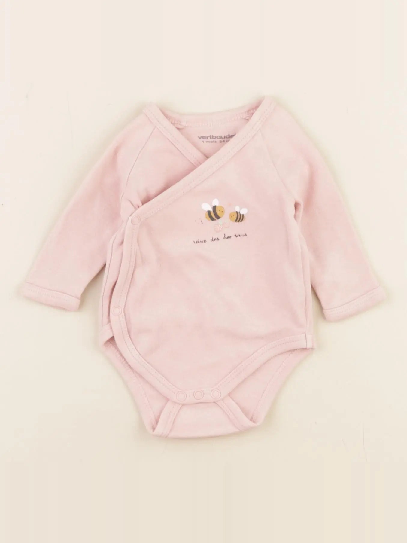Vertbaudet - body rose - 1 mois