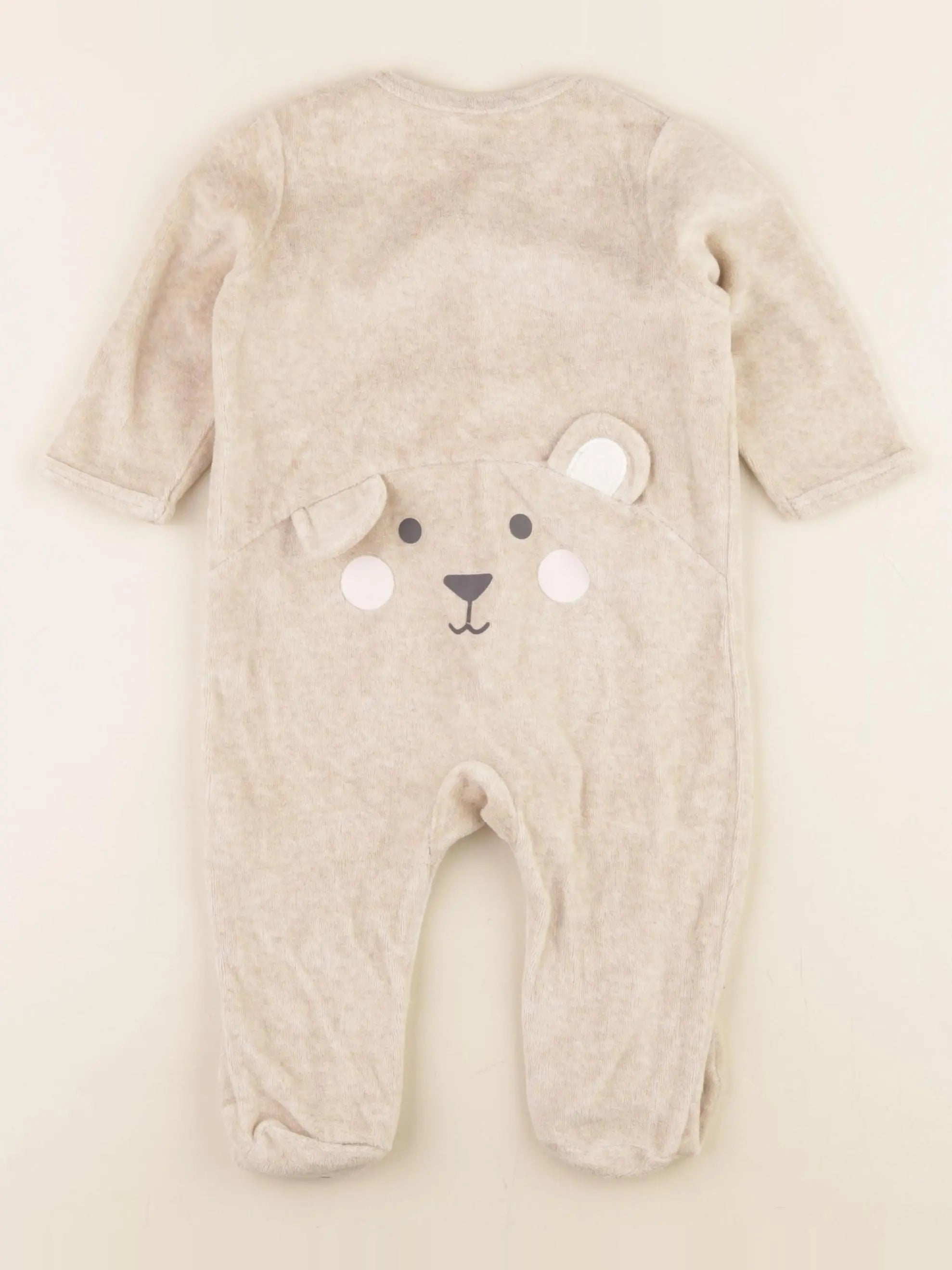 Vertbaudet - pyjama velours marron - 9 mois