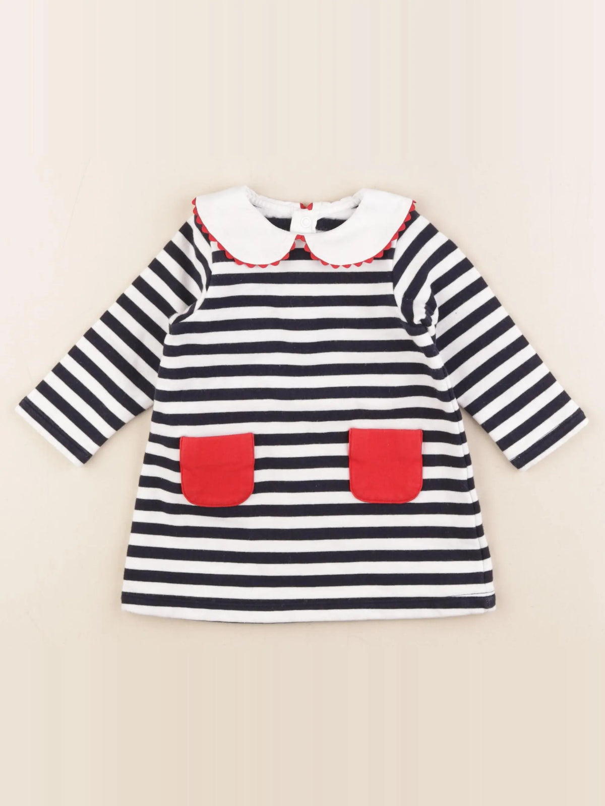 Jacadi - robe bleu, blanc - 12 mois