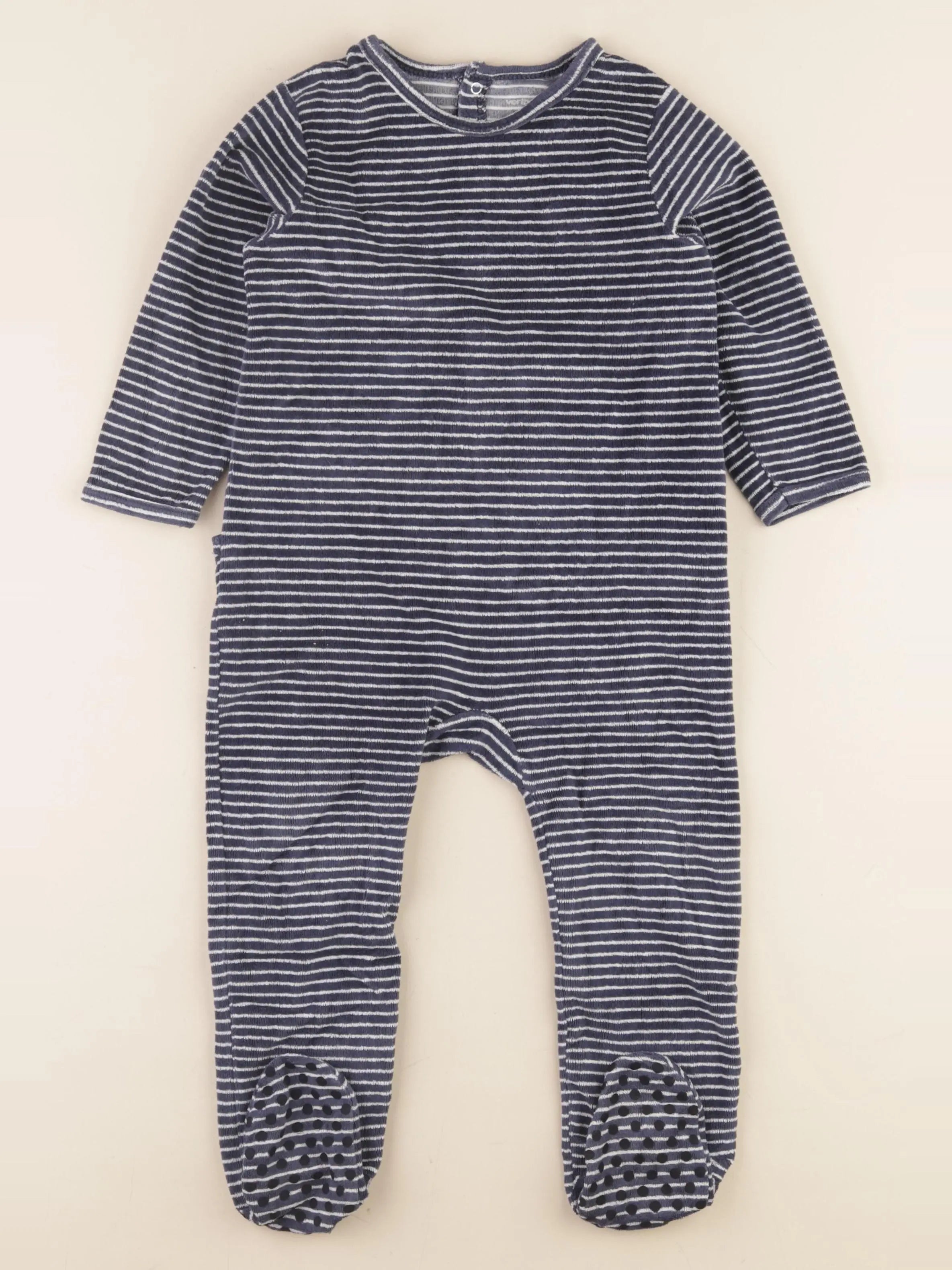 Vertbaudet - pyjama velours bleu - 2 ans