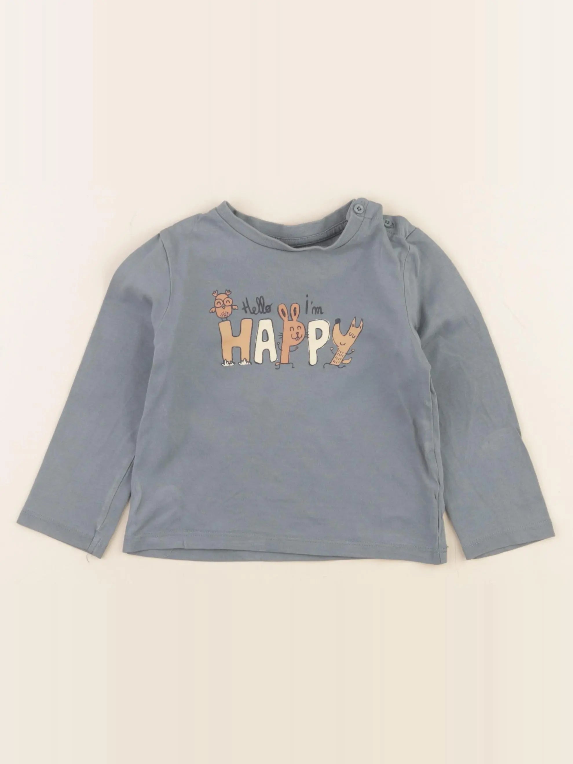 Vertbaudet - tee-shirt bleu - 18 mois